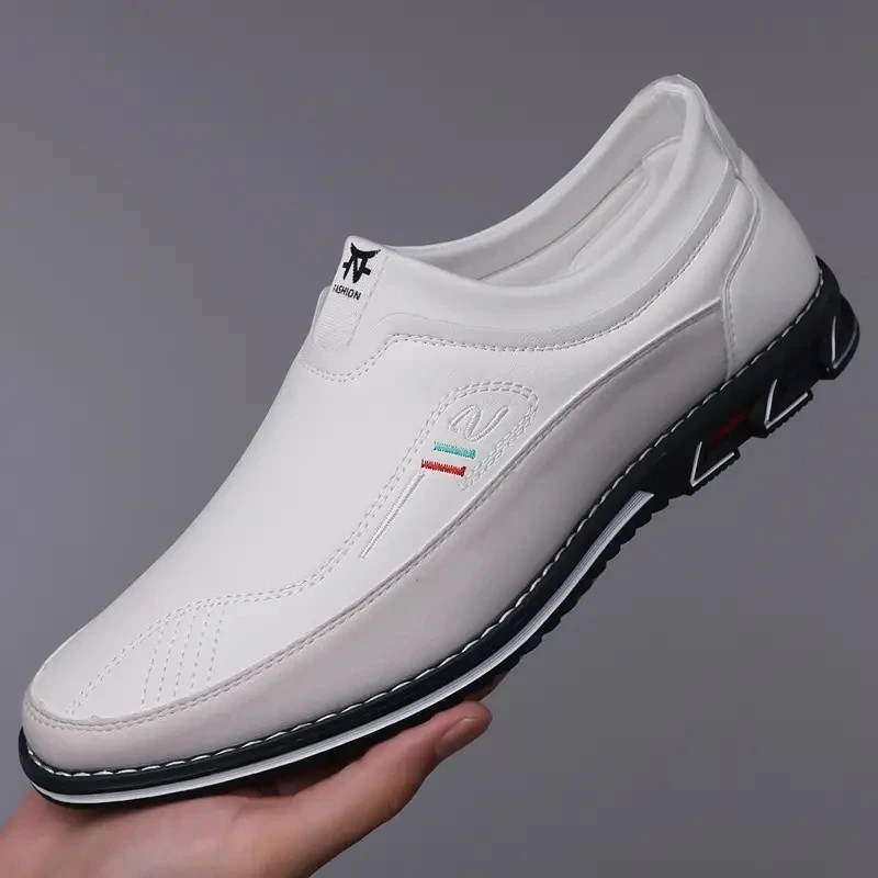 Mens Fashion Slip-On Loafers Soft Bottom Shoes Leather Walking Cycling Sneakers