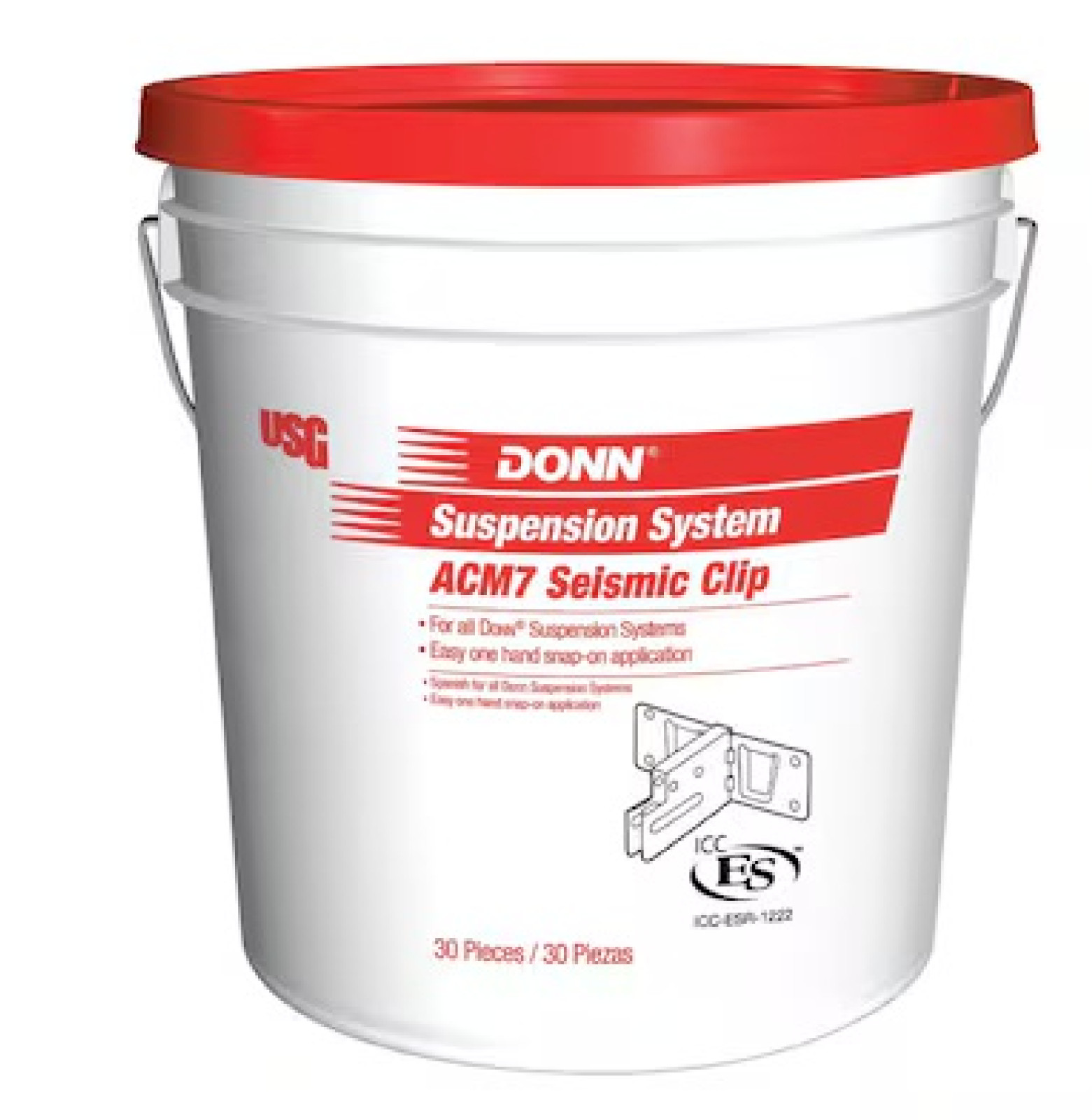 Set of 4: NEW Donn Seismic Suspension Clips ACM7 Bucket of 30 Construction