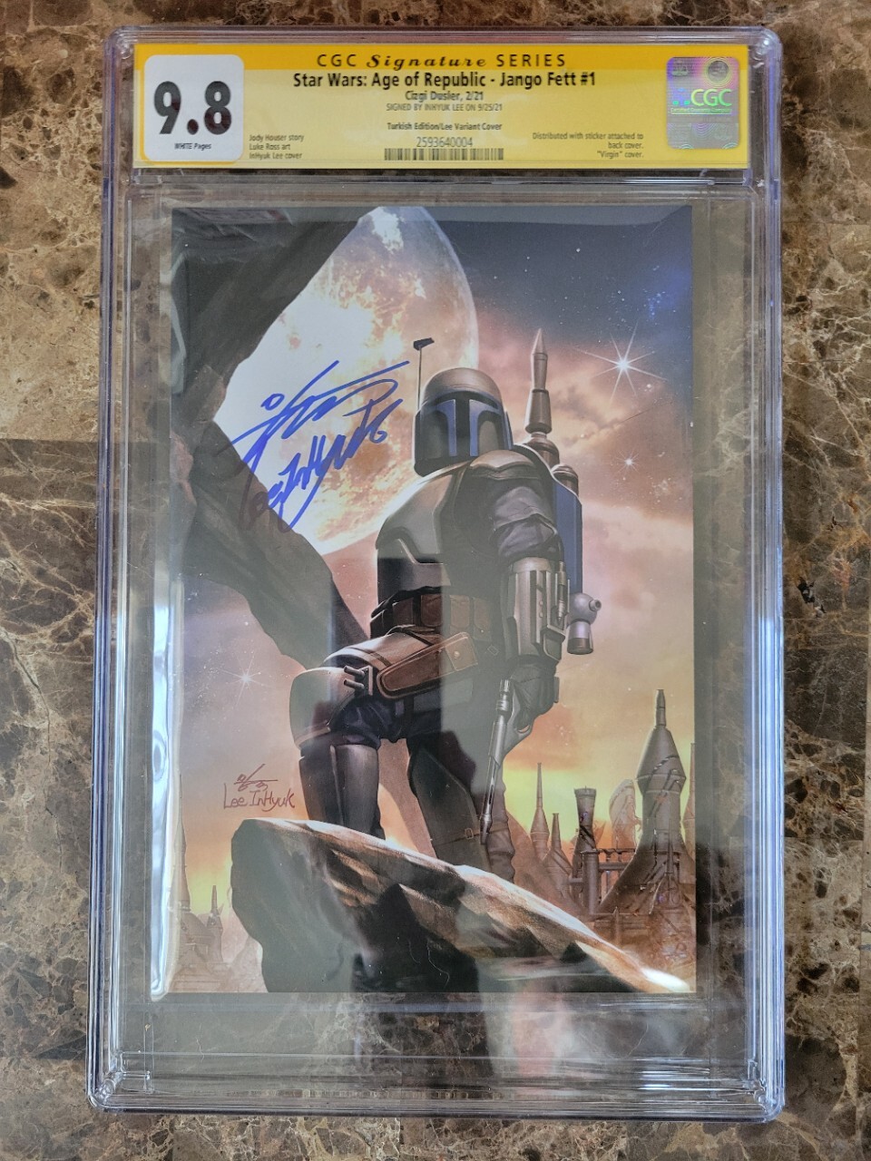 Star Wars Age of Republic Jango Fett #1 Virgin SS CGC 9.8 2021 Signed InHyuk Lee