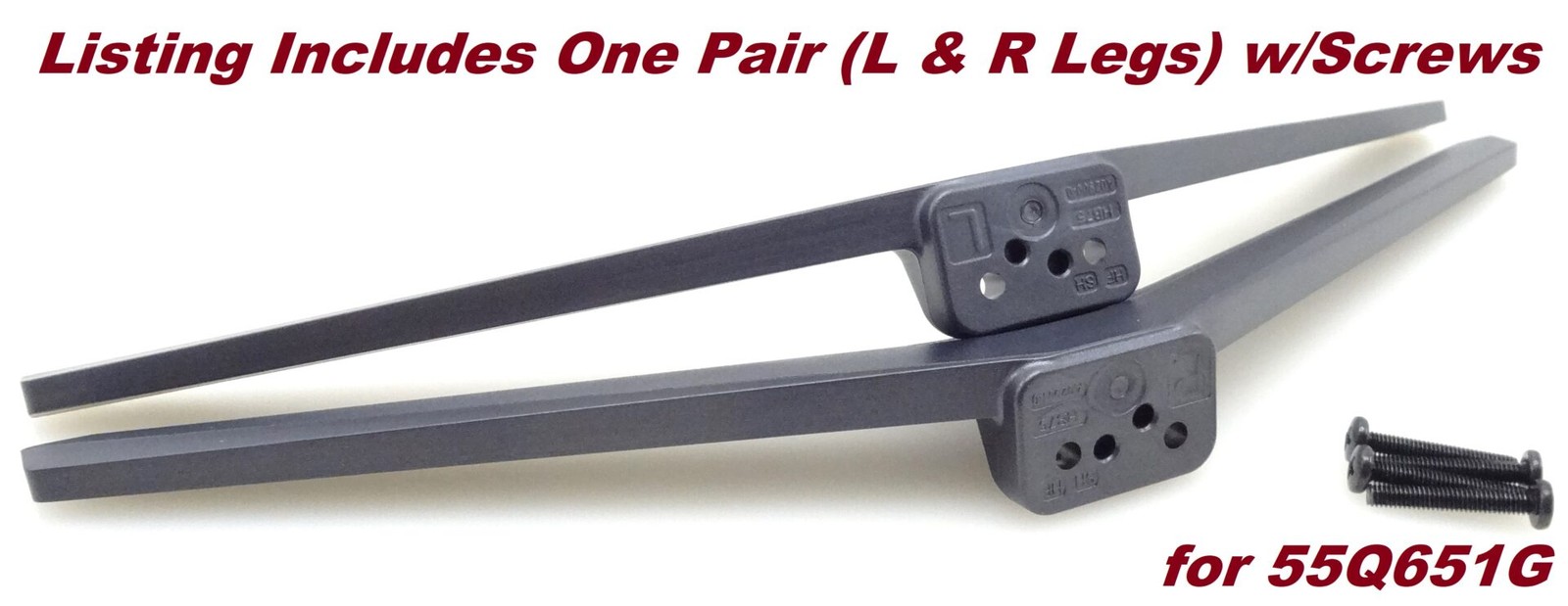 TCL 55Q651G 55QM6K 65QM6K TV Stand Legs w/Screws [A02900-0 / A02901-0] USED