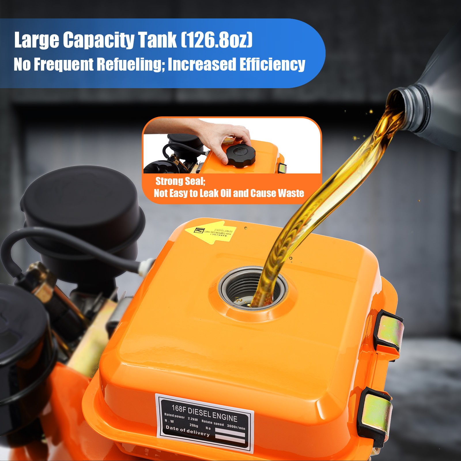 4 Stroke 3HP Diesel Engine OHV Motor Air-cooled Single Cylinder Pull Start 196cc