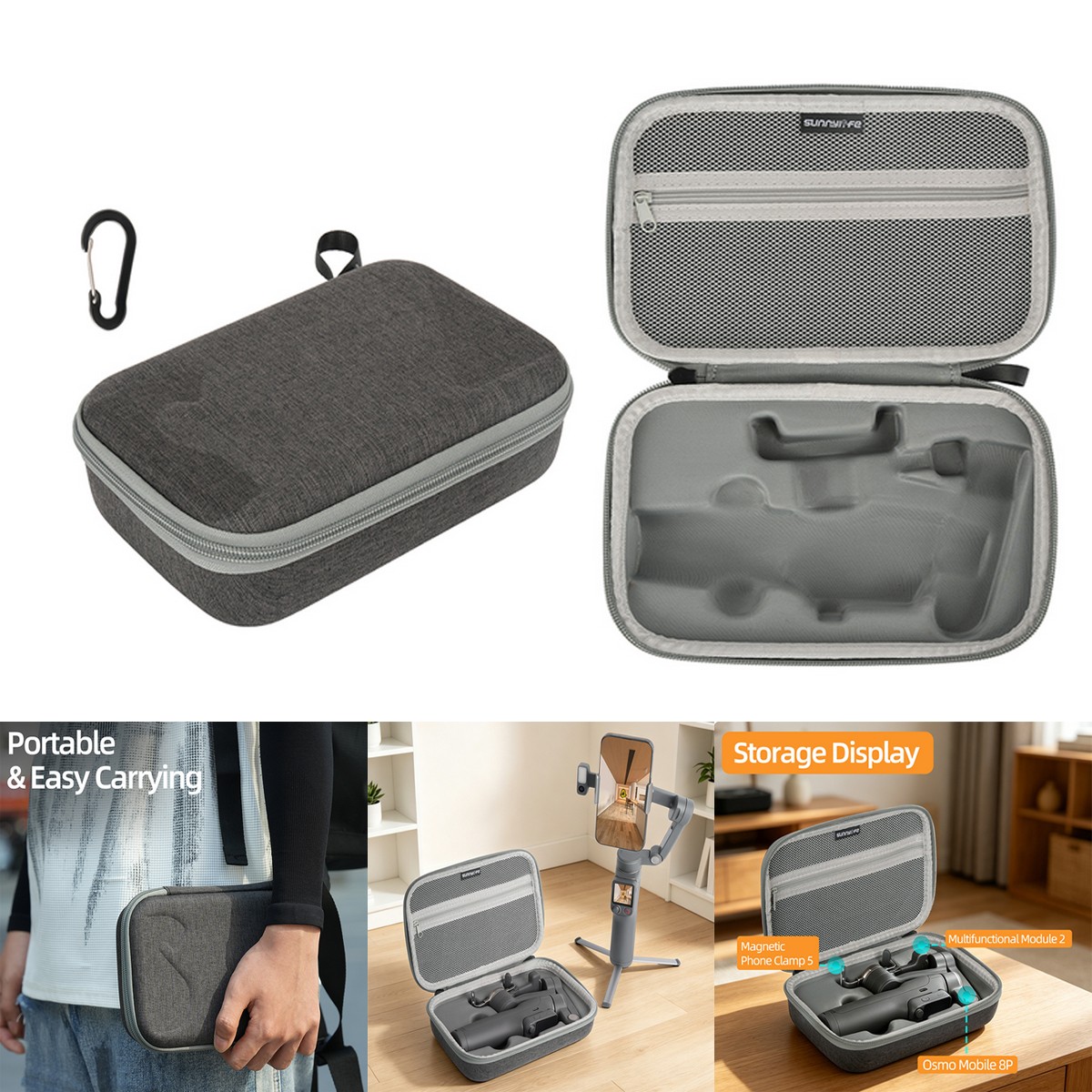 Travel Storage Bag Pouch Carrying Case For DJI Osmo Mobile 8P Gimbal & Accessory