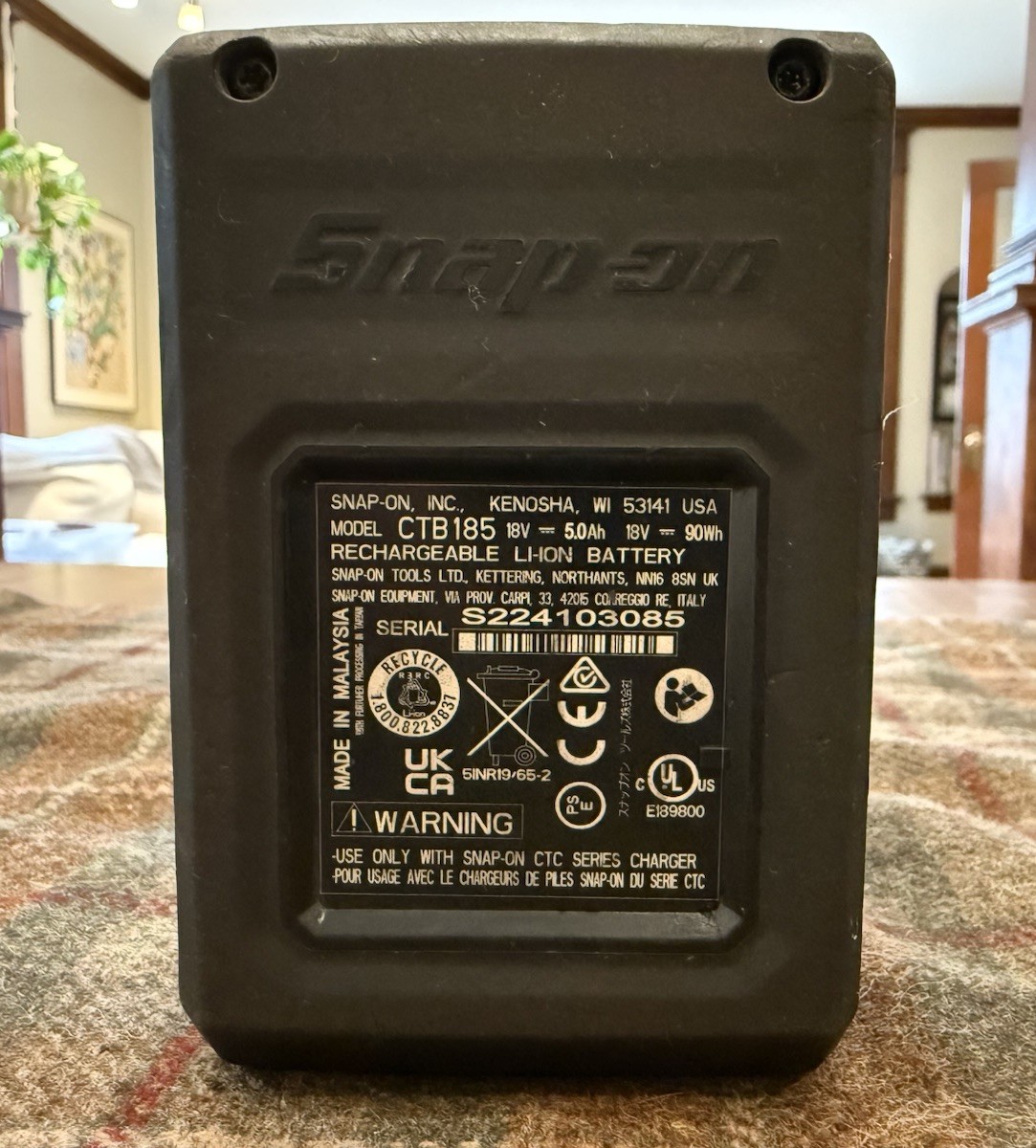 SNAP-ON CTB185 18V 5Ah MonsterLithium Battery