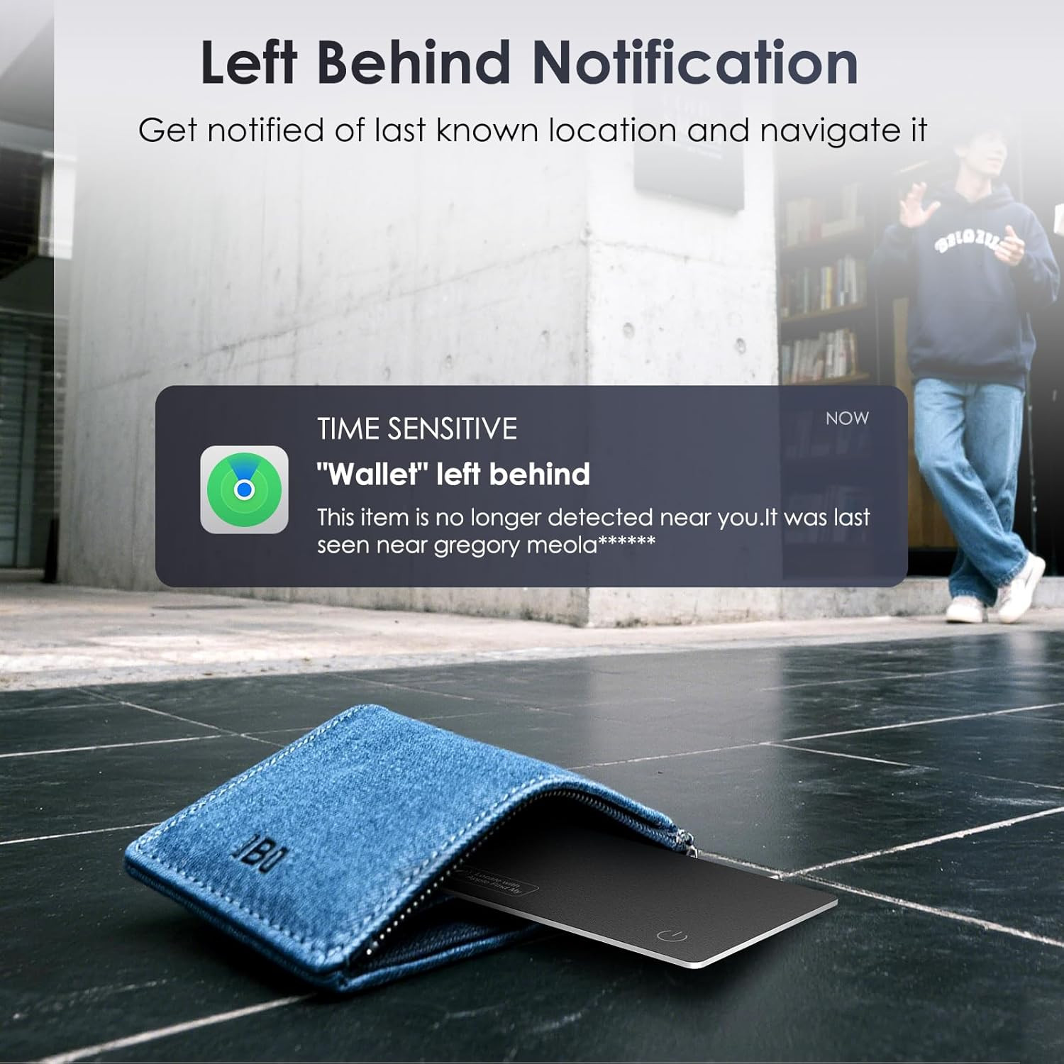 Wallet Tracker Card Tracking Tag 2 Pack - (Ios Only) Work with Apple Find My, Bl