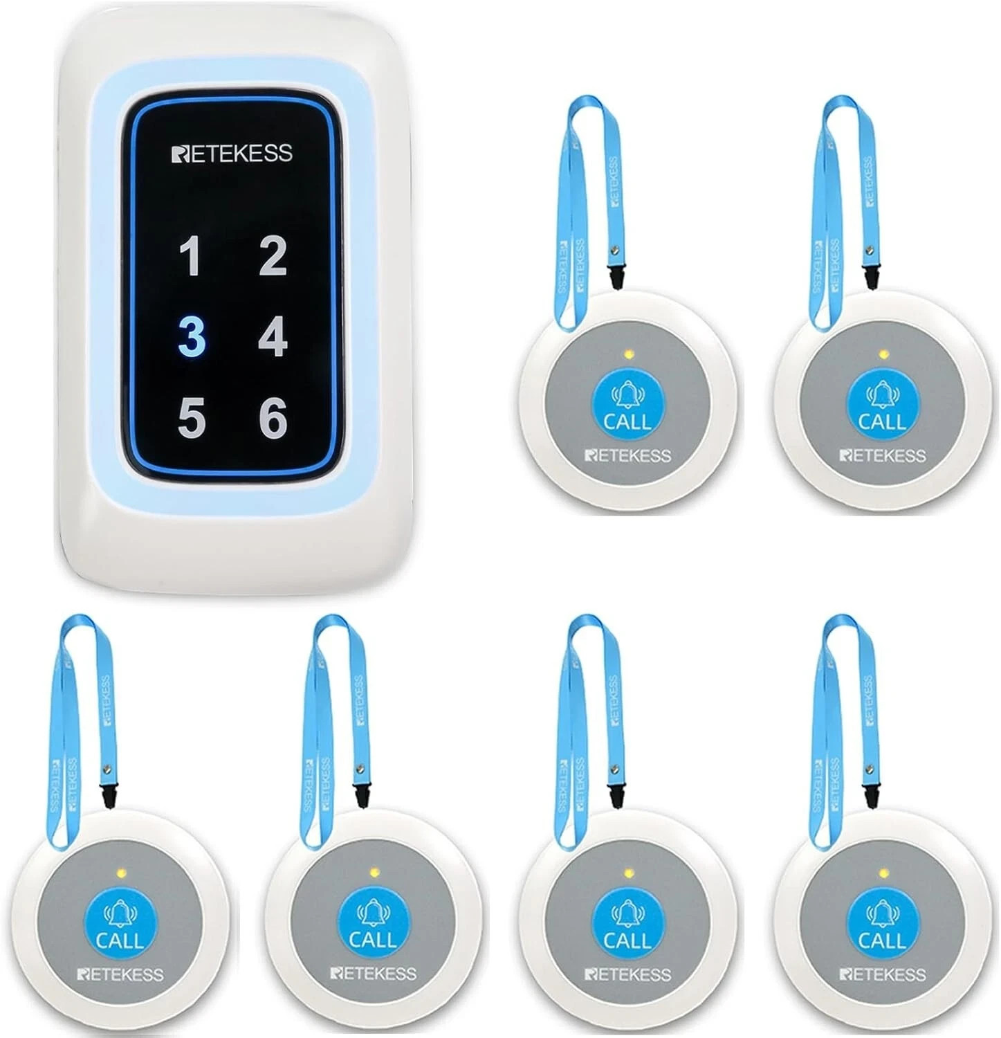 Retekess TH109N Nurse Call System, Caregiver Pager, 5 Levels of Volume, 850ft...