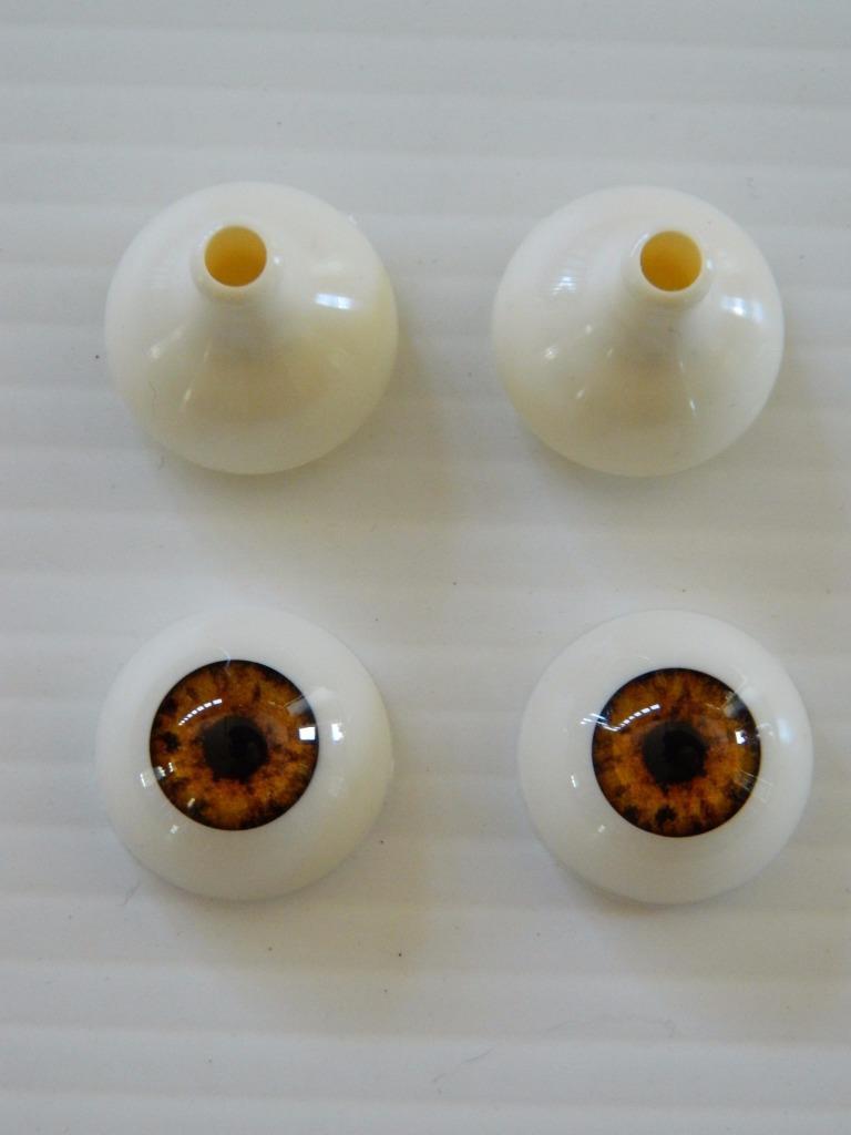 Realistic Acrylic Eyes for Halloween PROPS, MASKS, DOLLS  (Infected LIGHT BROWN)