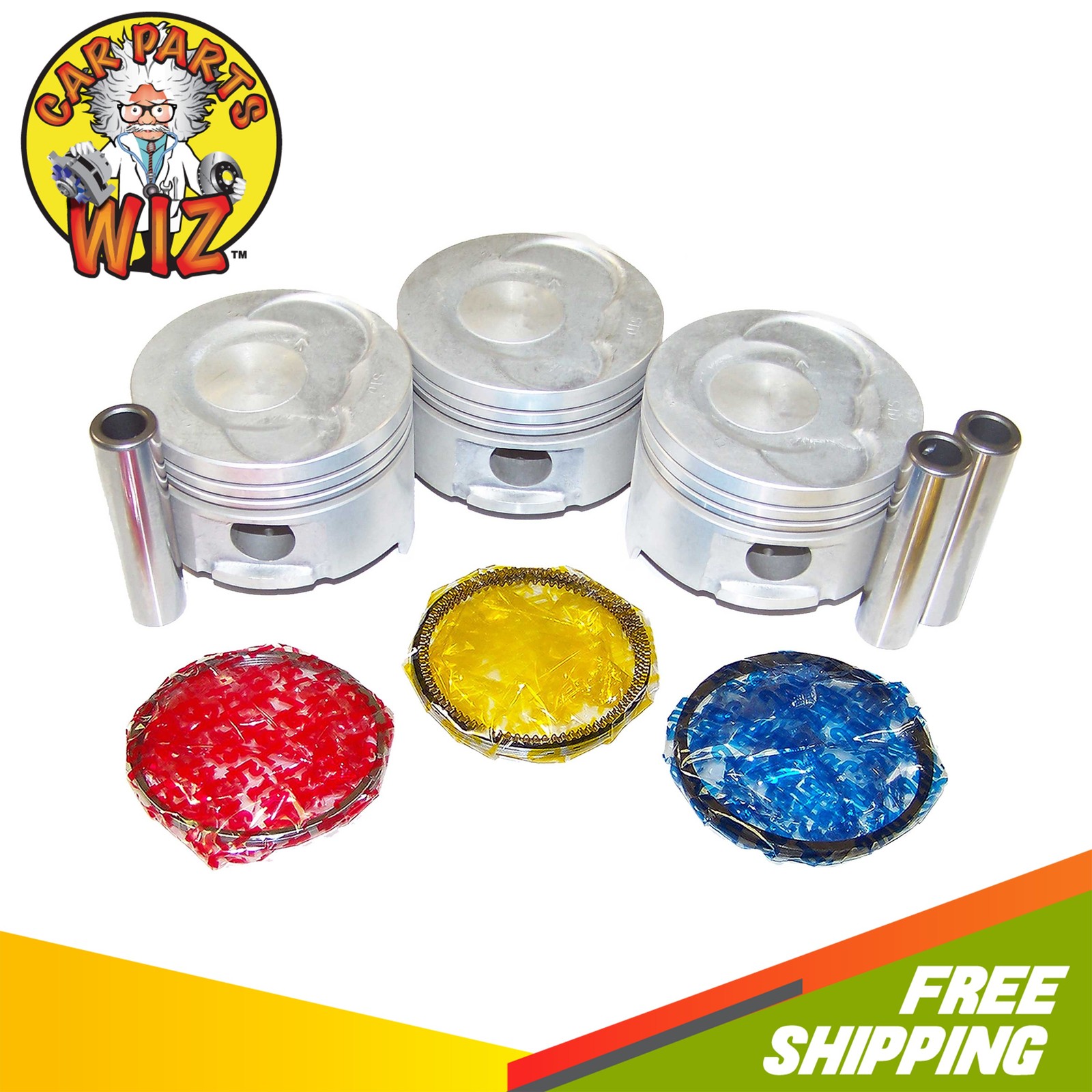 Engine Pistons and Rings Fits 89-98 Geo Chevrolet Metro 1.0L 6v Cu. 61 VIN 6