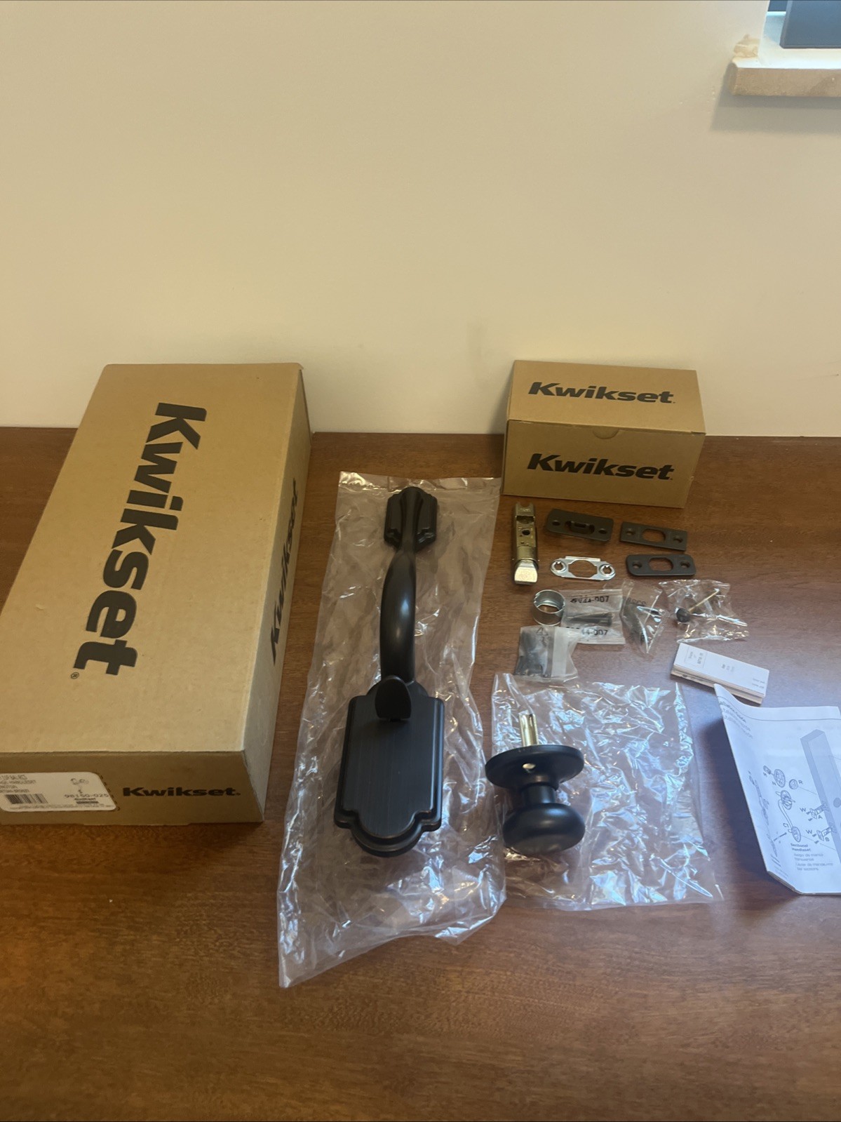 Kwikset 815ANXH-11P Arlington Handleset & Hancock Knob for Deadbolts - Bronze