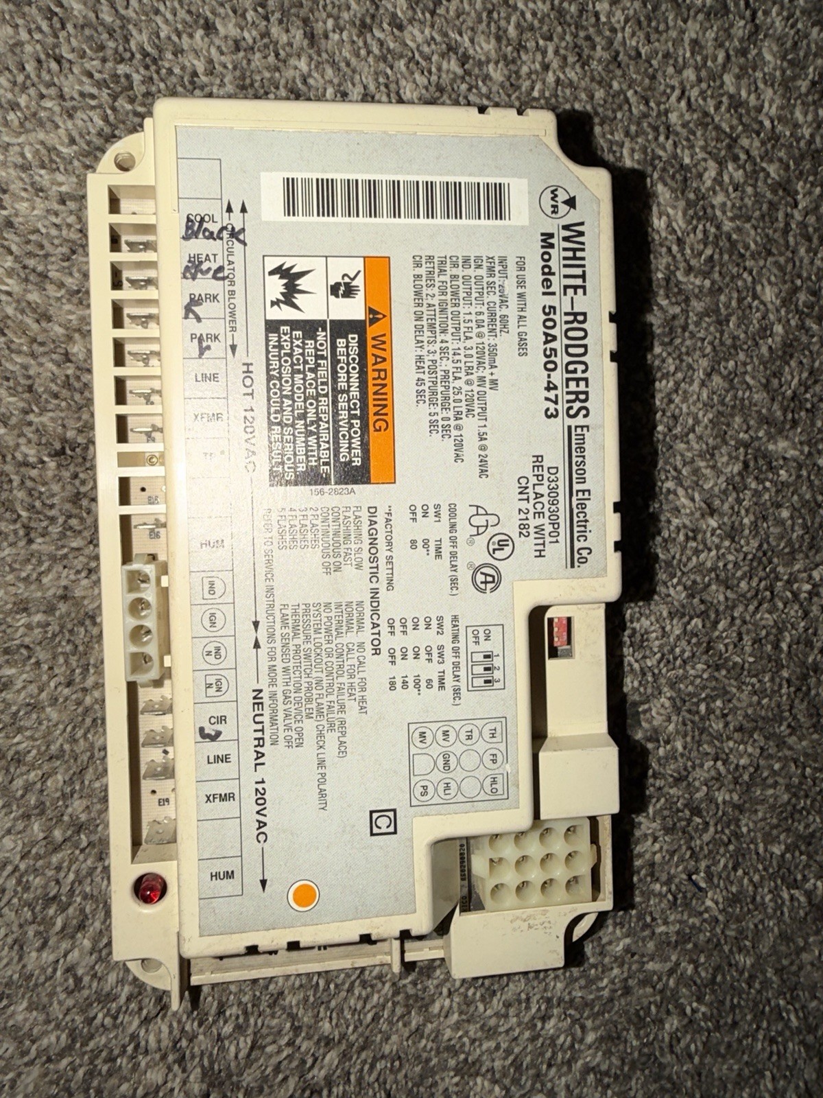 ‼️USED‼️ Furnace Control Circuit Board 50A50-473 D330930P01 White-Rodgers