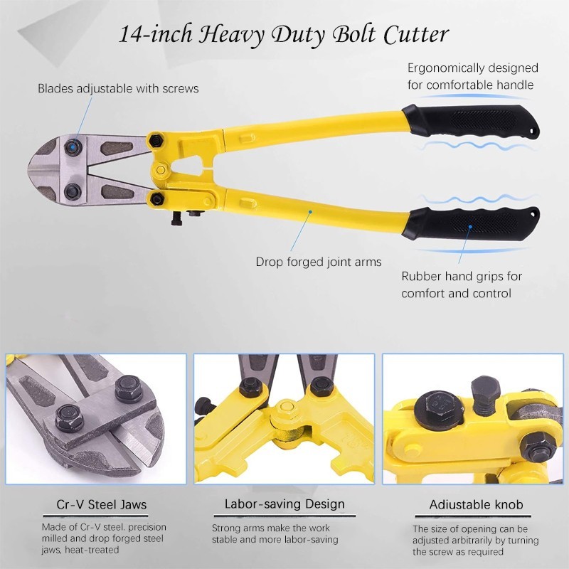 1x 14-inch heavy-duty bolt cutters, suitable for cutting locks, wire, and chains