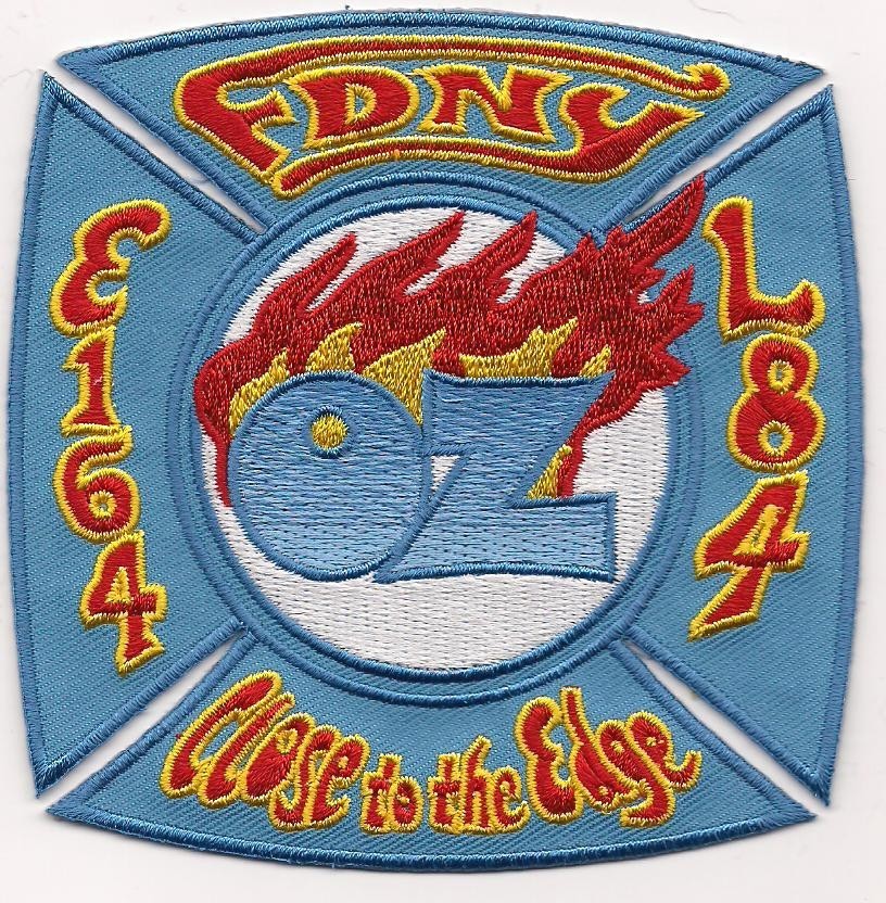 New York City - FDNY Engine - 164 / L-64 "Close to Edge, NY (4" x 4") fire patch