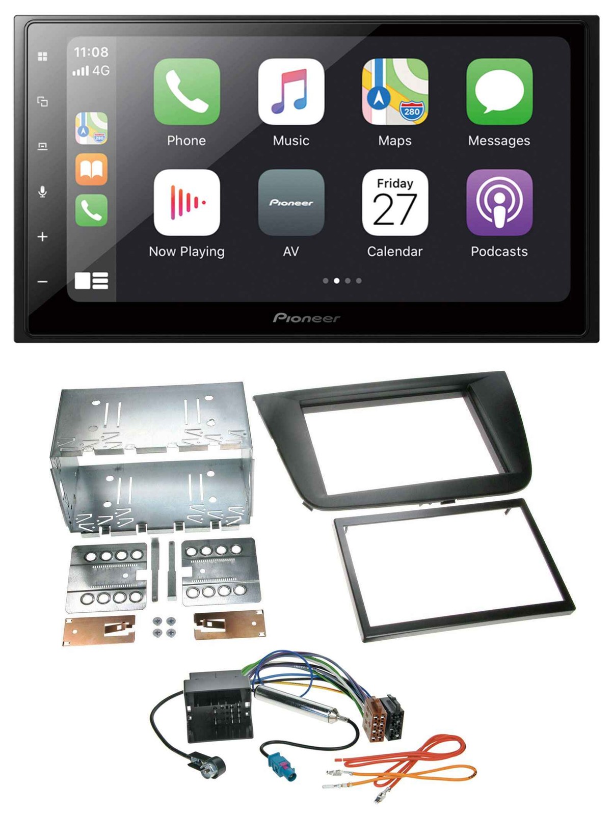Pioneer MP3 Bluetooth DAB 2DIN USB Car Stereo for Seat Leon 05-09 Black