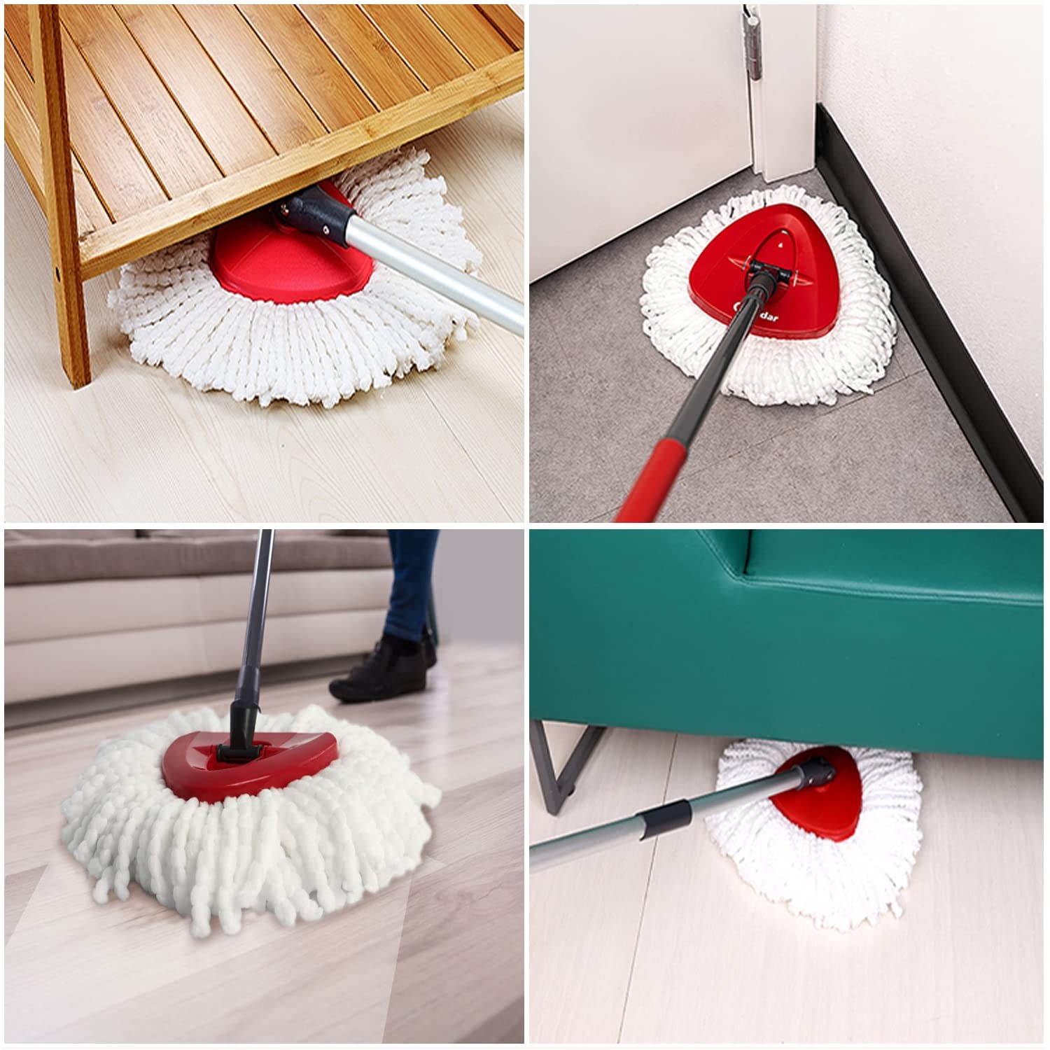 2 Pack Spin Mop Heads Ocedar EasyWring Microfiber Replacement Mop Refills