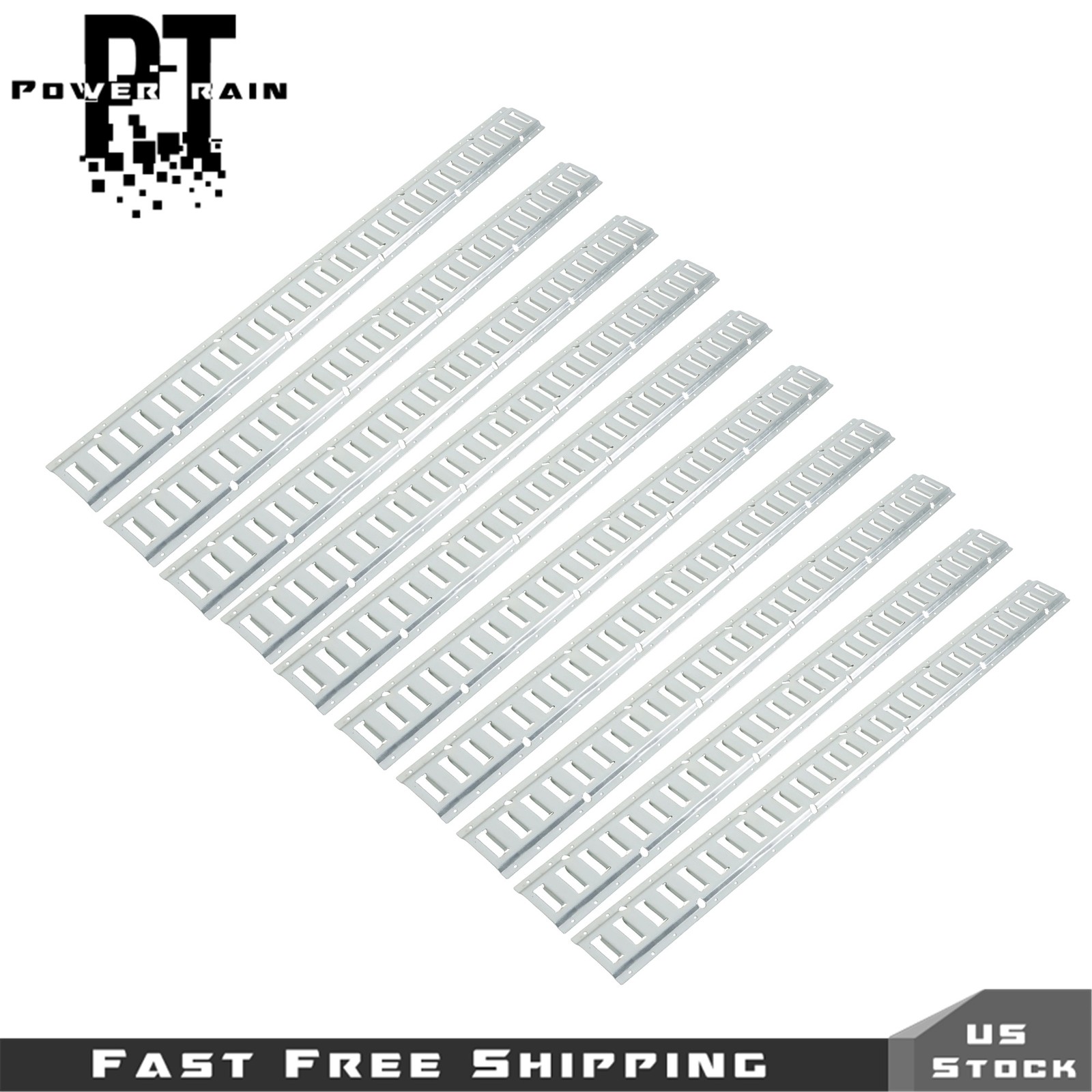 Set of Ten (10) Galvanized 5' Horizontal E-Track For Trucks Trailers Cargo Vans