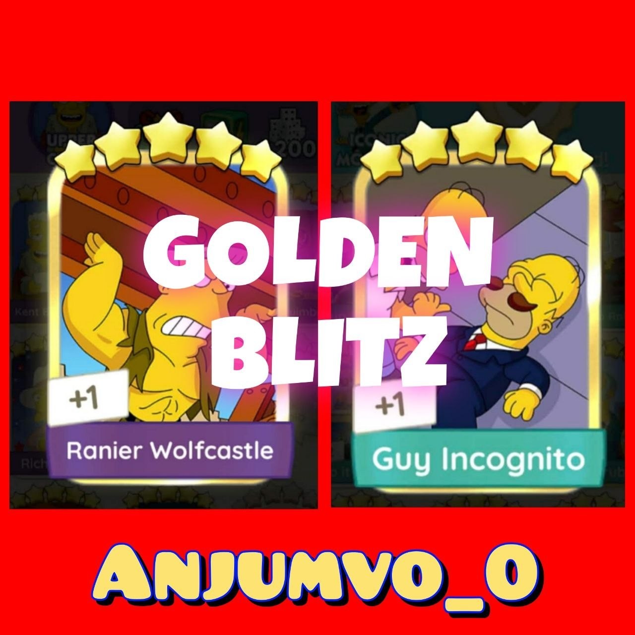 Ranier Wolfcastle & Guy Incognito :- Mono_Poly_Go Golden Blitz Stickers