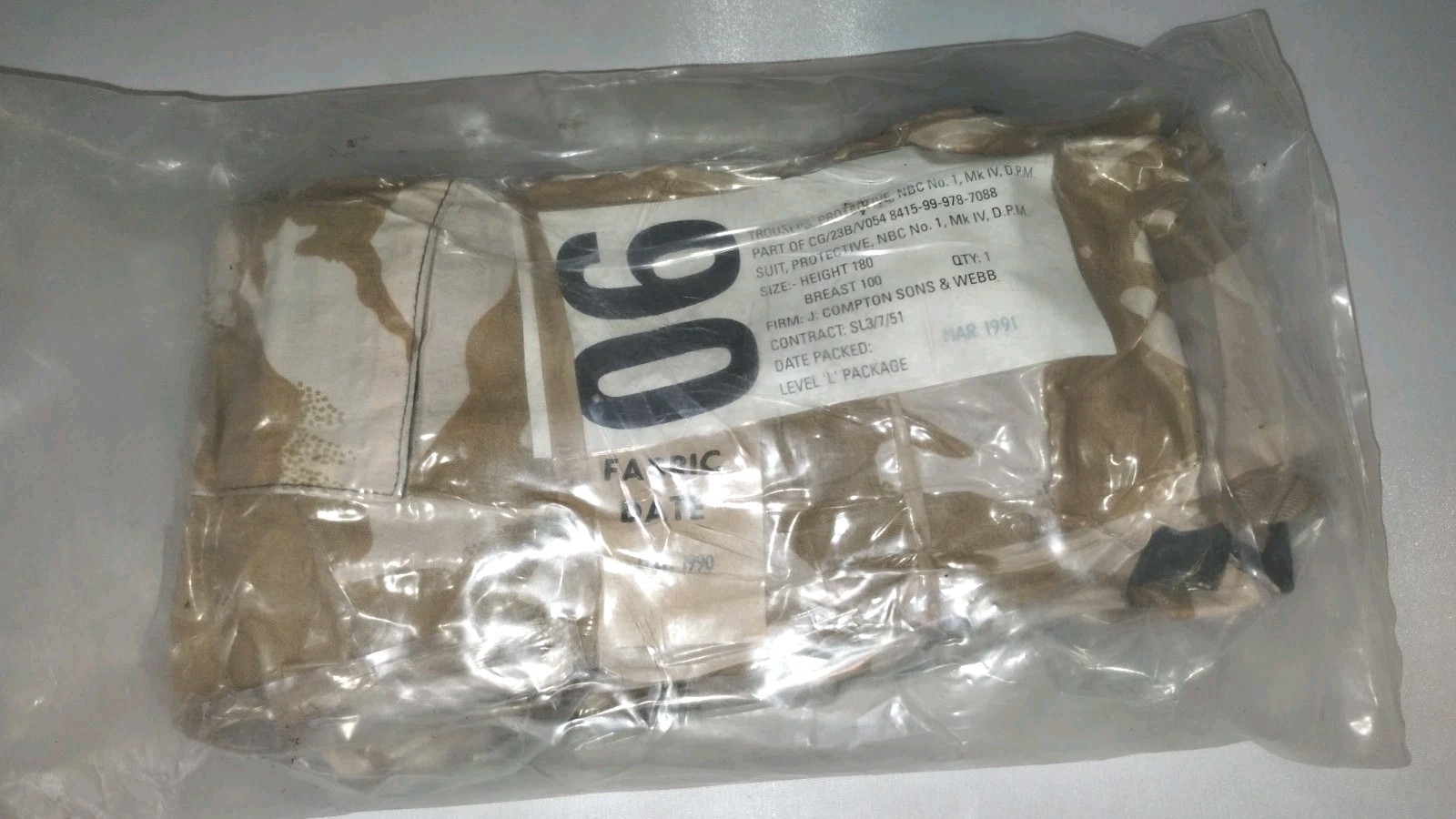 British NBC Suit No1, Mk. 4 D.P.M. (Trousers), Size Medium/Regular, NOS, Sealed
