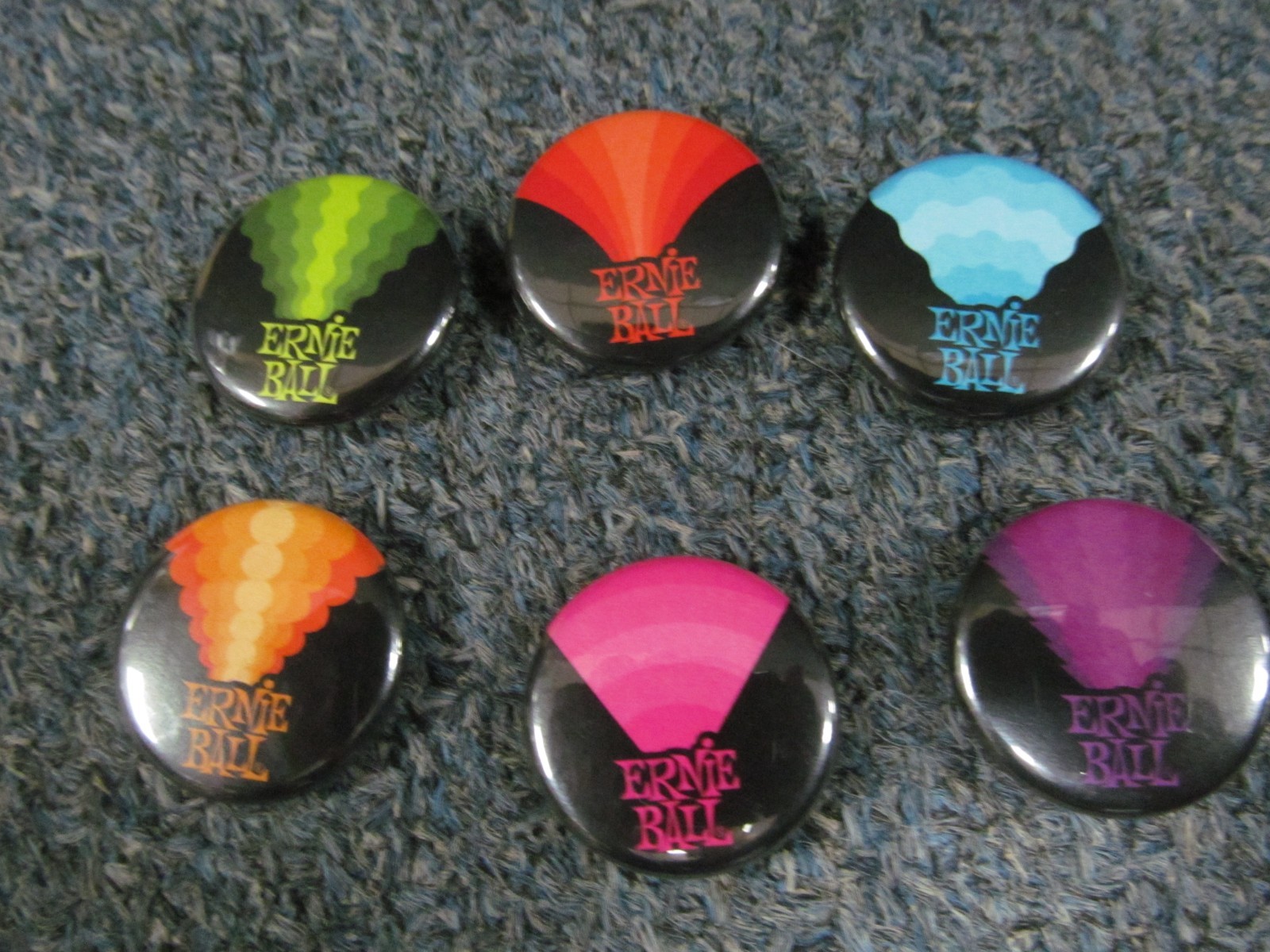 Ernie Ball Colors of Rock'N'Roll 1” 6pk Assorted Buttons *FREE SHIPPING!!!