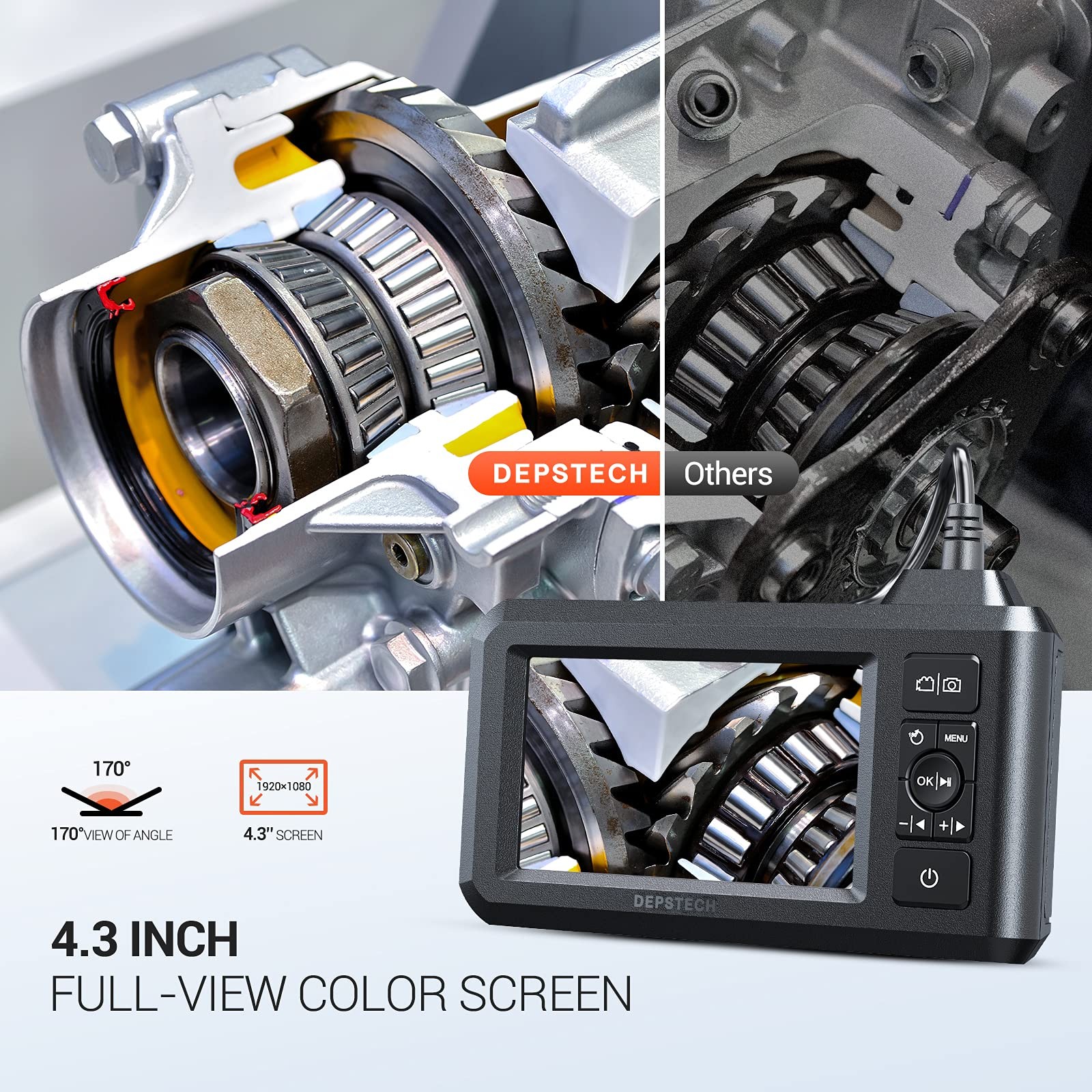 5.5mm Industrial Endoscope, 1080P Digital Borescope Inspection Camera with 4....