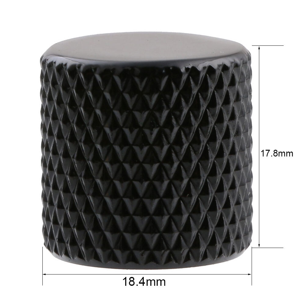 10pcs Metal Guitar Control Knobs Flat Top Volume Tone Knob 6mm Shaft Black
