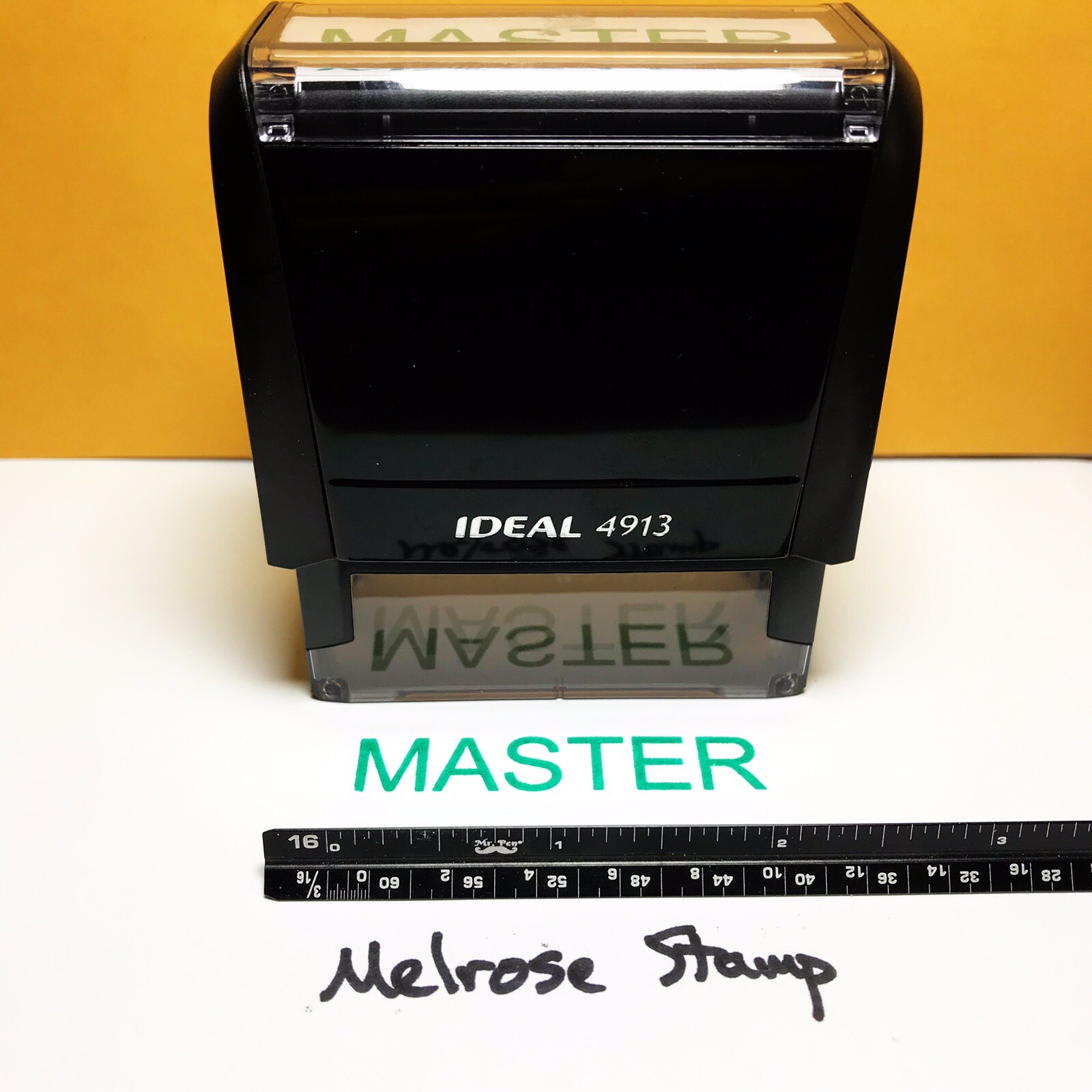 Master Rubber Stamp Self Inking Green Ink Ideal 4913