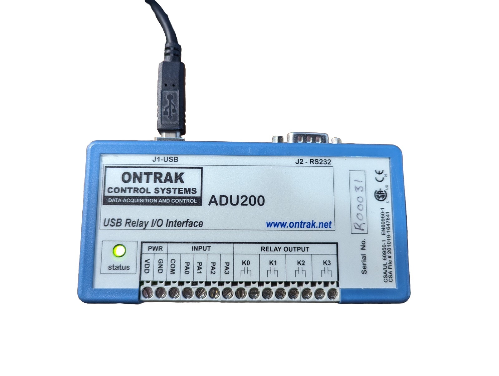 Ontrak Control Systems ADU200 USB Relay Interface I/O