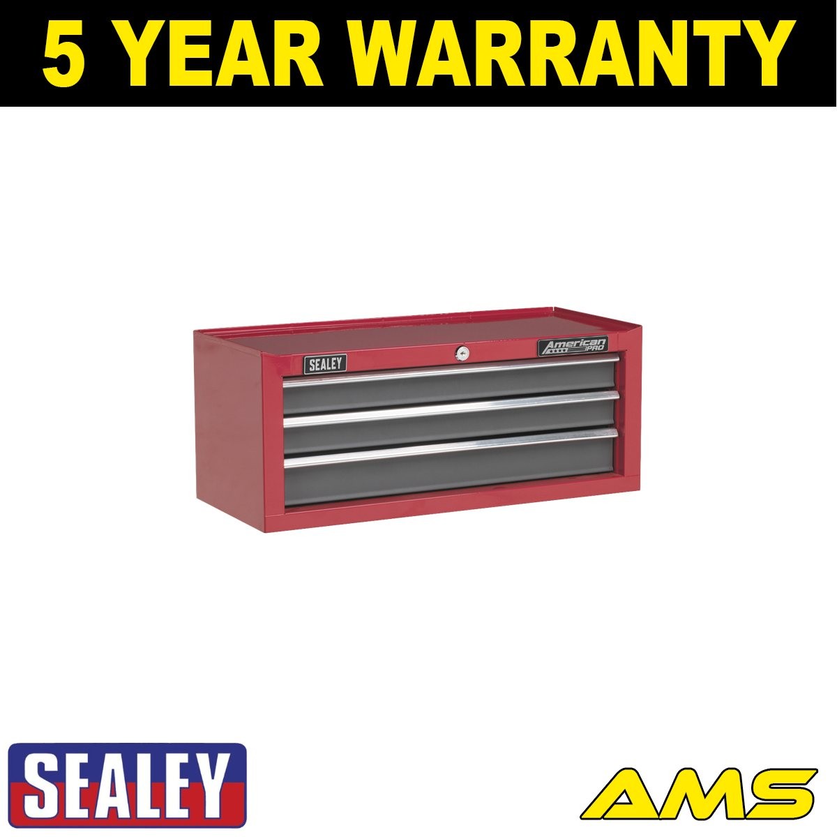 Sealey American PRO� Mid-Box Tool Chest 3 Drawer Red/Grey AP22309BB