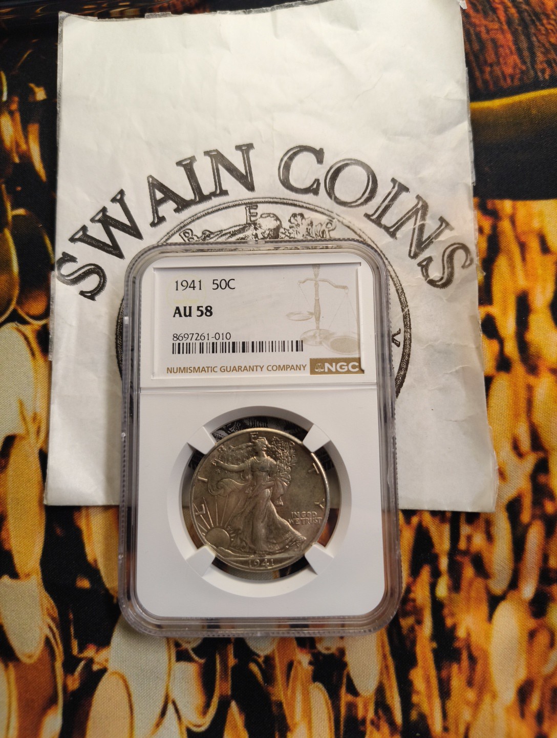 1941 D Walking Liberty Half Dollar NGC AU58 E10-188