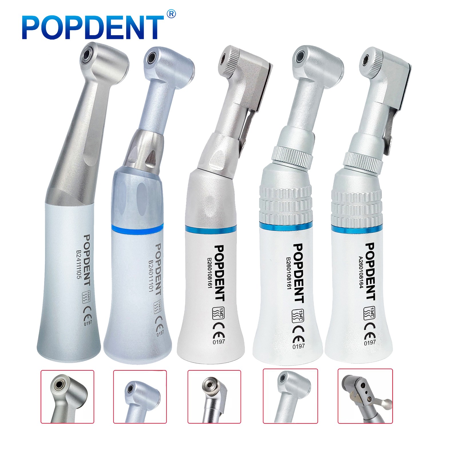 NSK Style Dental Slow Low Speed Contra Angle Handpiece Push / Latch Head E-type