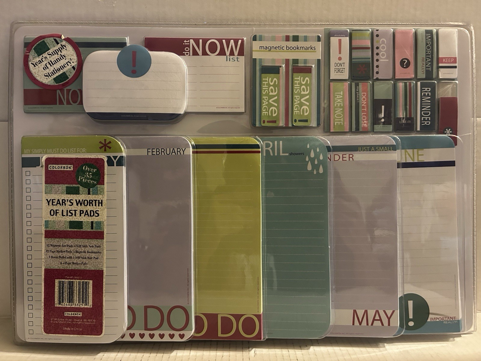 COLORBOK YEAR'S WORTH OF LIST PADS Over 35 Pieces: magnetic bookmarks stationery