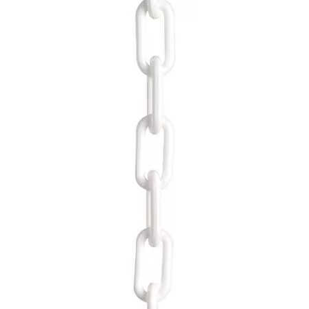 Zoro Select 30001-50 Plastic Chain, White, 50 Ft Length, Gloss, 30001-50