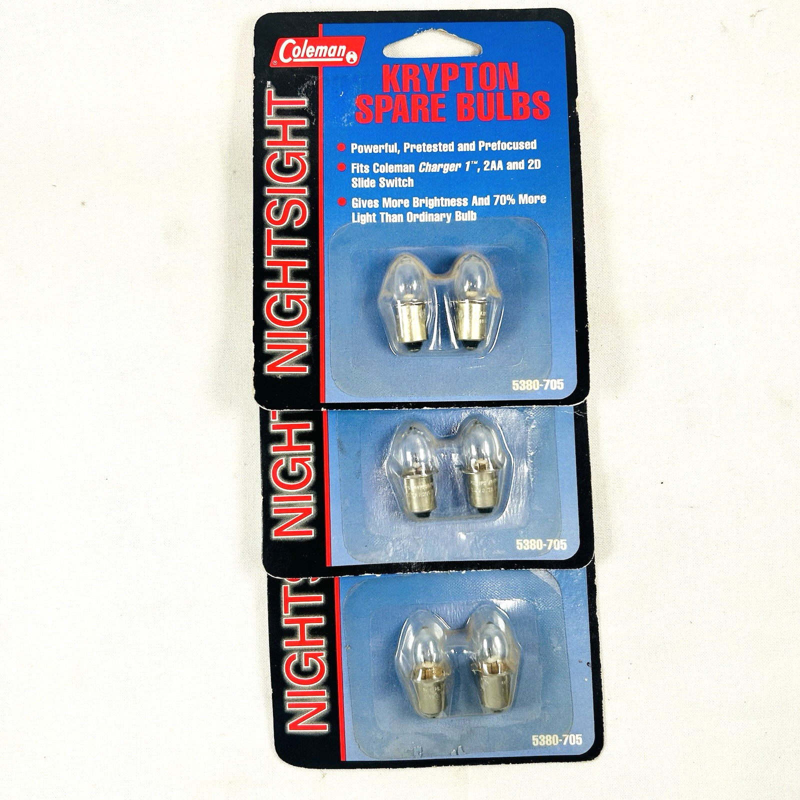 Three (3) New Coleman 5380-705 Krypton Flashlight Bulb 2 Pack