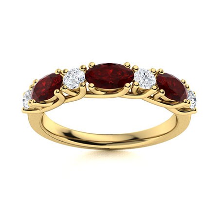 925 Sterling Silver Garnet Stone Full Eternity Womens day Ring Jewelry