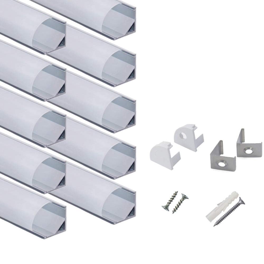 hunhun 10-Pack 3.3ft/1Meter V Shape LED V-Channel-3.3ft 10-Pack, Sliver