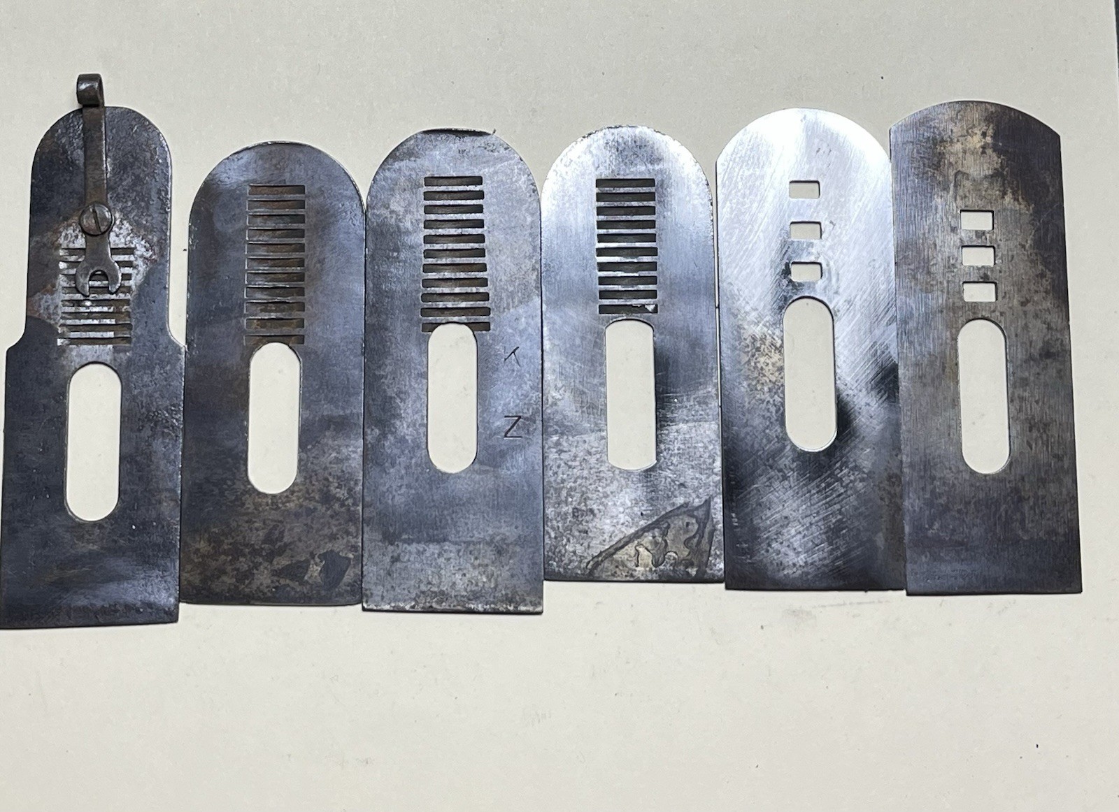 6 Various Block Plane Blades Used