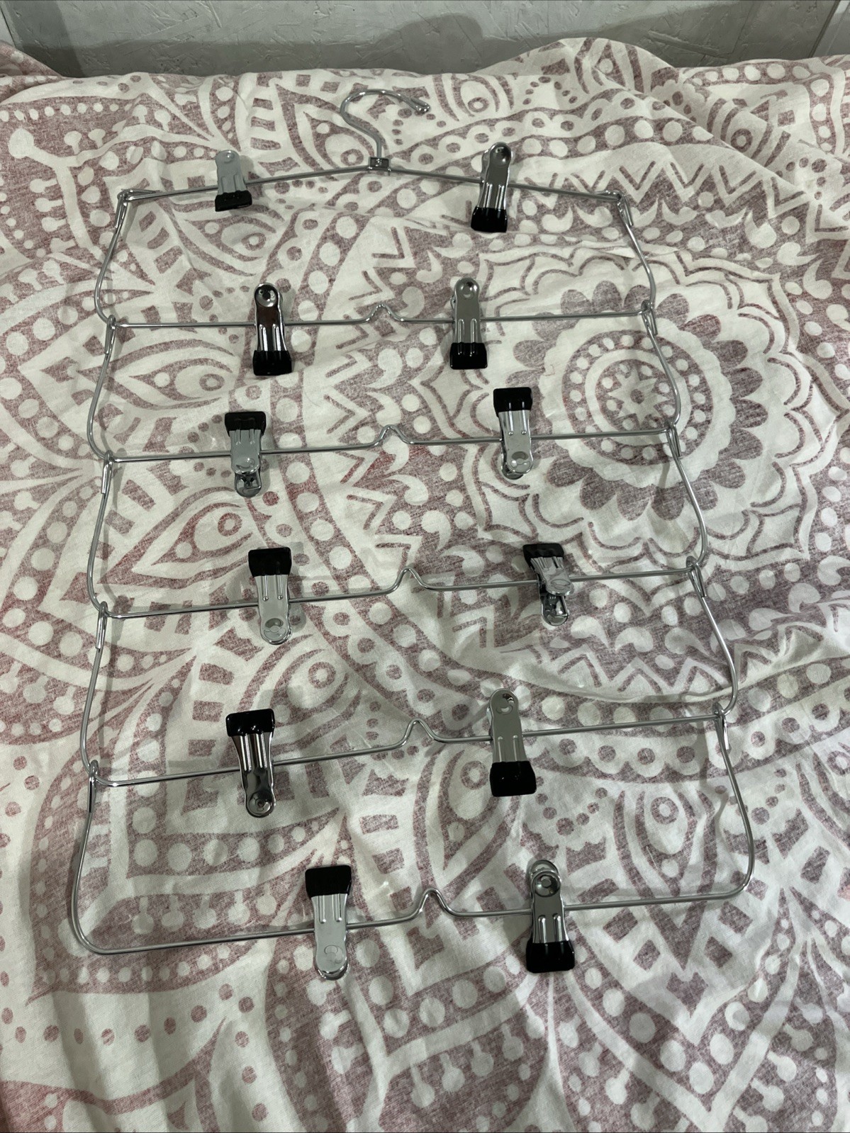 6 Tier  Hanger, Heavy Duty Metal, Space Saving with 12 Adjustable Clip Lot Of 5