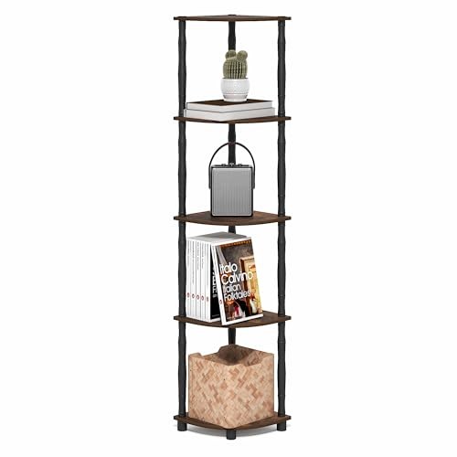 Turn-N-Tube Storage Shelves, 5-Tier 5-Tier Classic Tube Amber Pine/Black