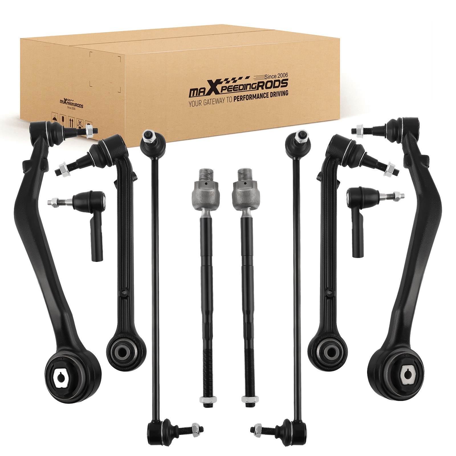 10pc Front Lower Control Arms + Sway Bars Kit for Chevrolet Camaro 2010 - 2015