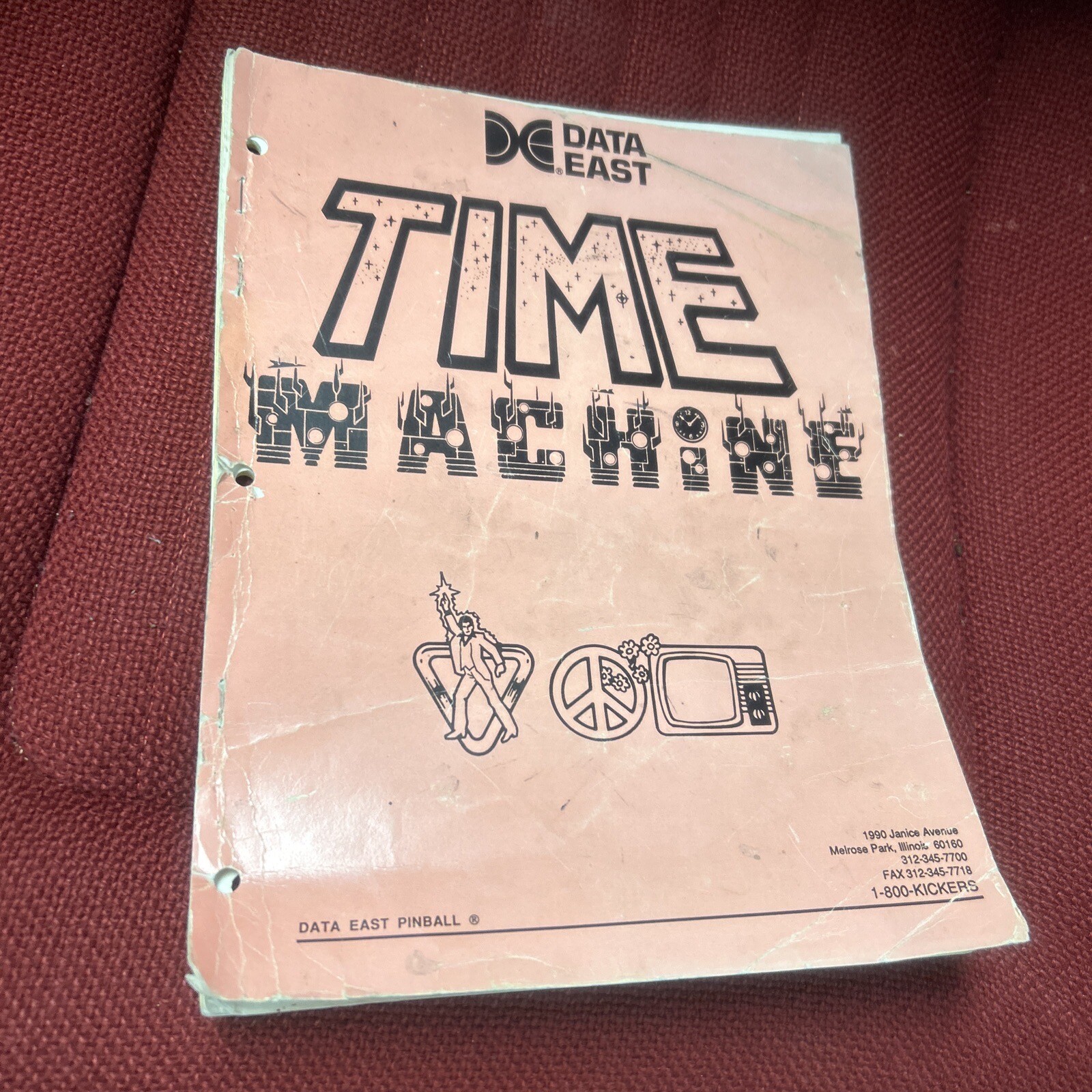 Data East TIME MACHINE Pinball Machine Manual - good used original