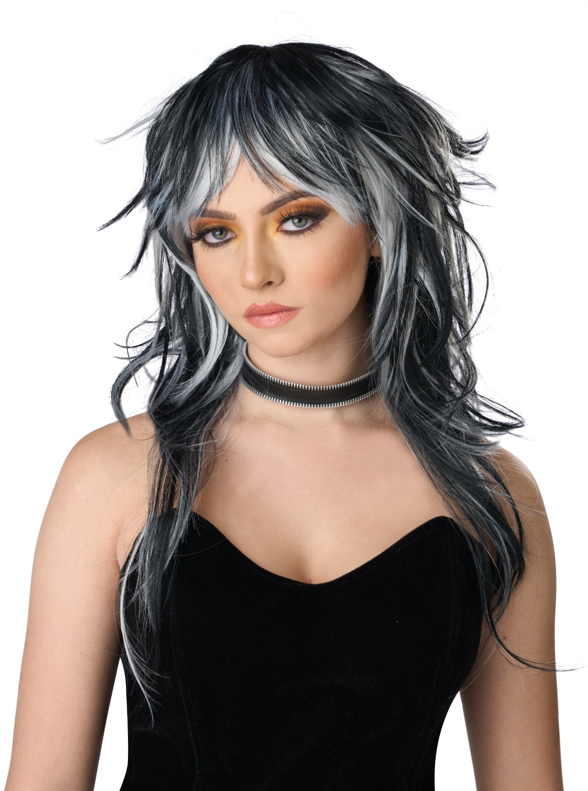 Gothic Victorian Tempting Tresses Adult Wig - Black/White