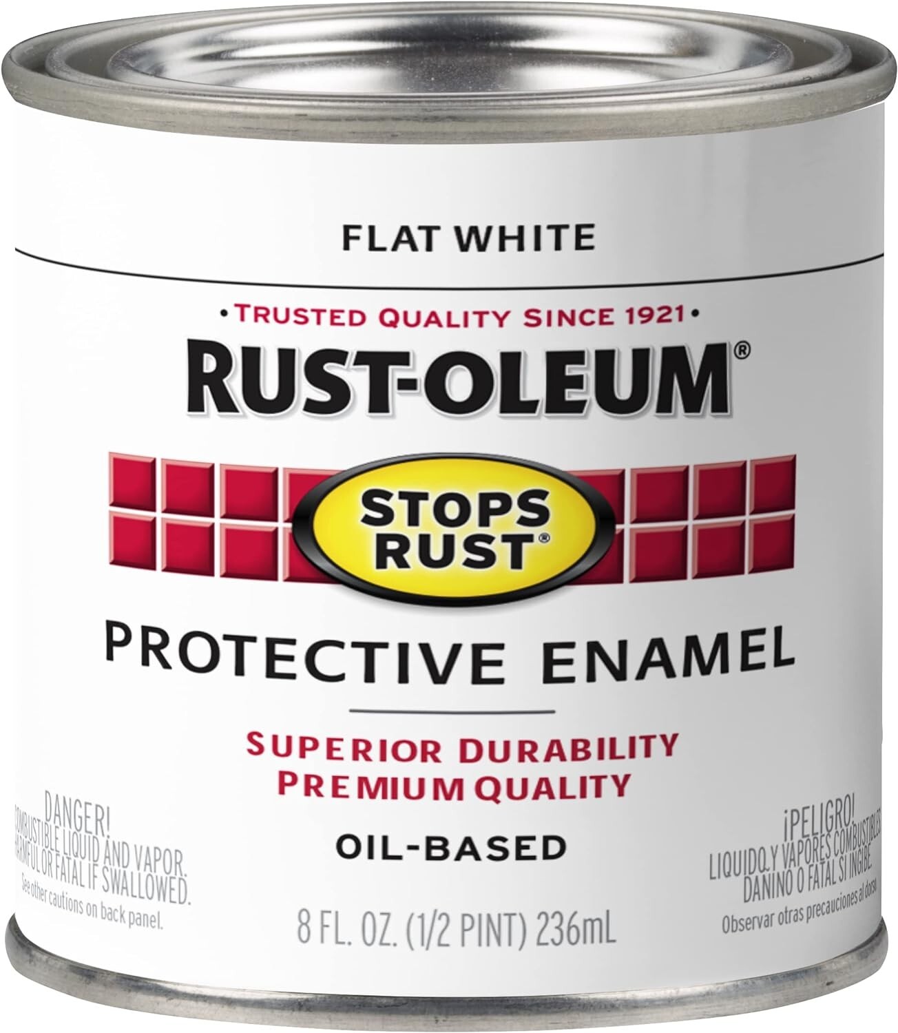 Rust-Oleum  ~  FLAT WHITE  ~  Protective Enamel Paint 8 oz  Oil-Based 353493