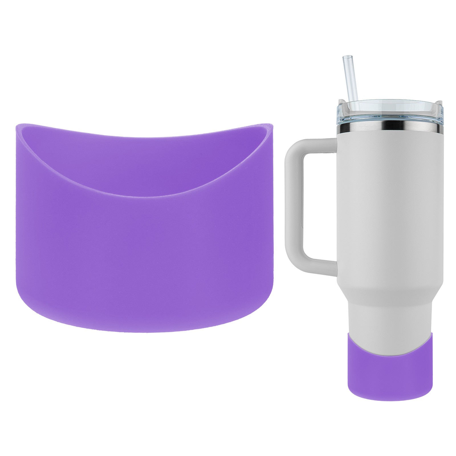 Silicone Water Bottle Boot [1PCS] - Anti-Slip Protective Sleeve [Violet - 2.7IN]
