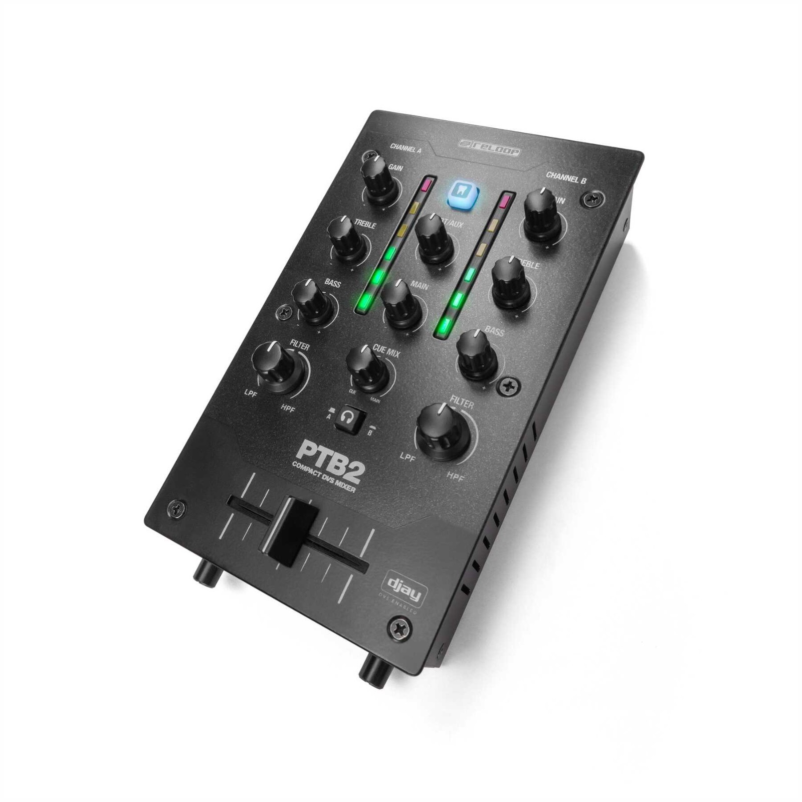 Reloop PTB-2 Portable 2+1-Channel DJ Mixer with DVS and Bluetooth Interface