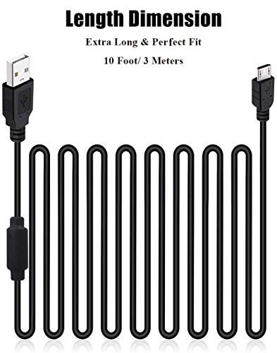 2 Pack 10FT PS4 DualShock 4 Controller Charger Charging Cable with Magnetic Ring
