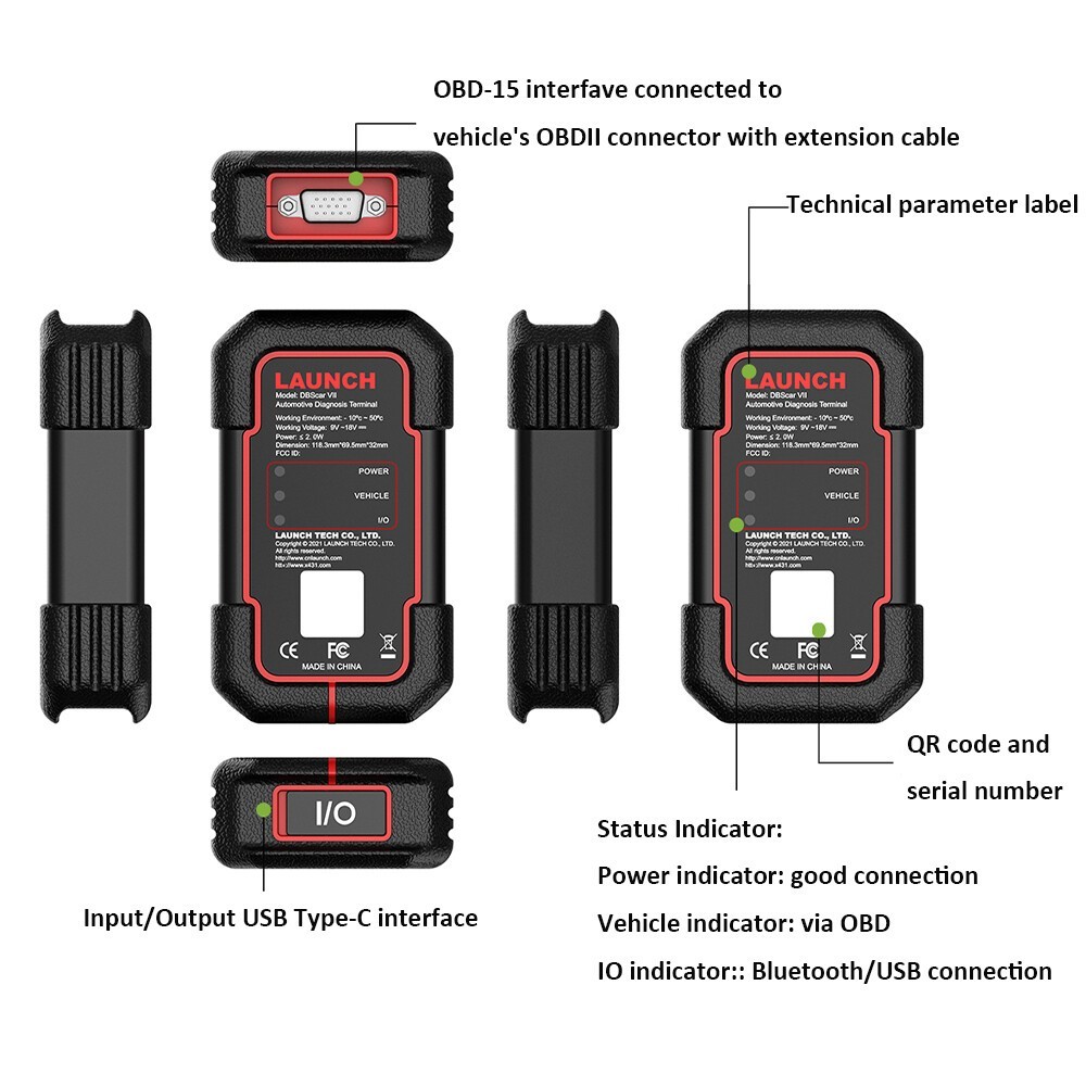 new Launch X431 DBScar VII BT Connector DBSCAR7 EOBD/OBD2 Adapter With Software