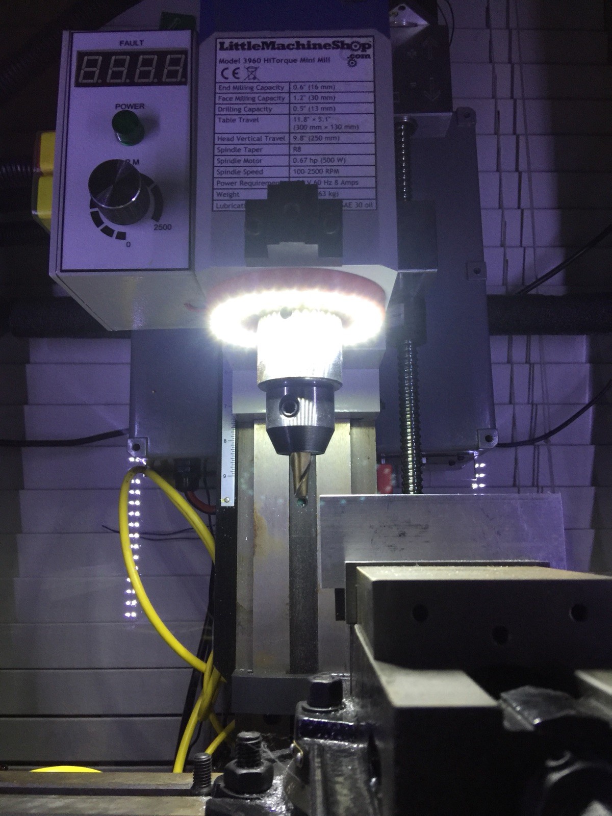 120mm Led spindle light mill router lathe C02 Laser Engraver router Bridgeport