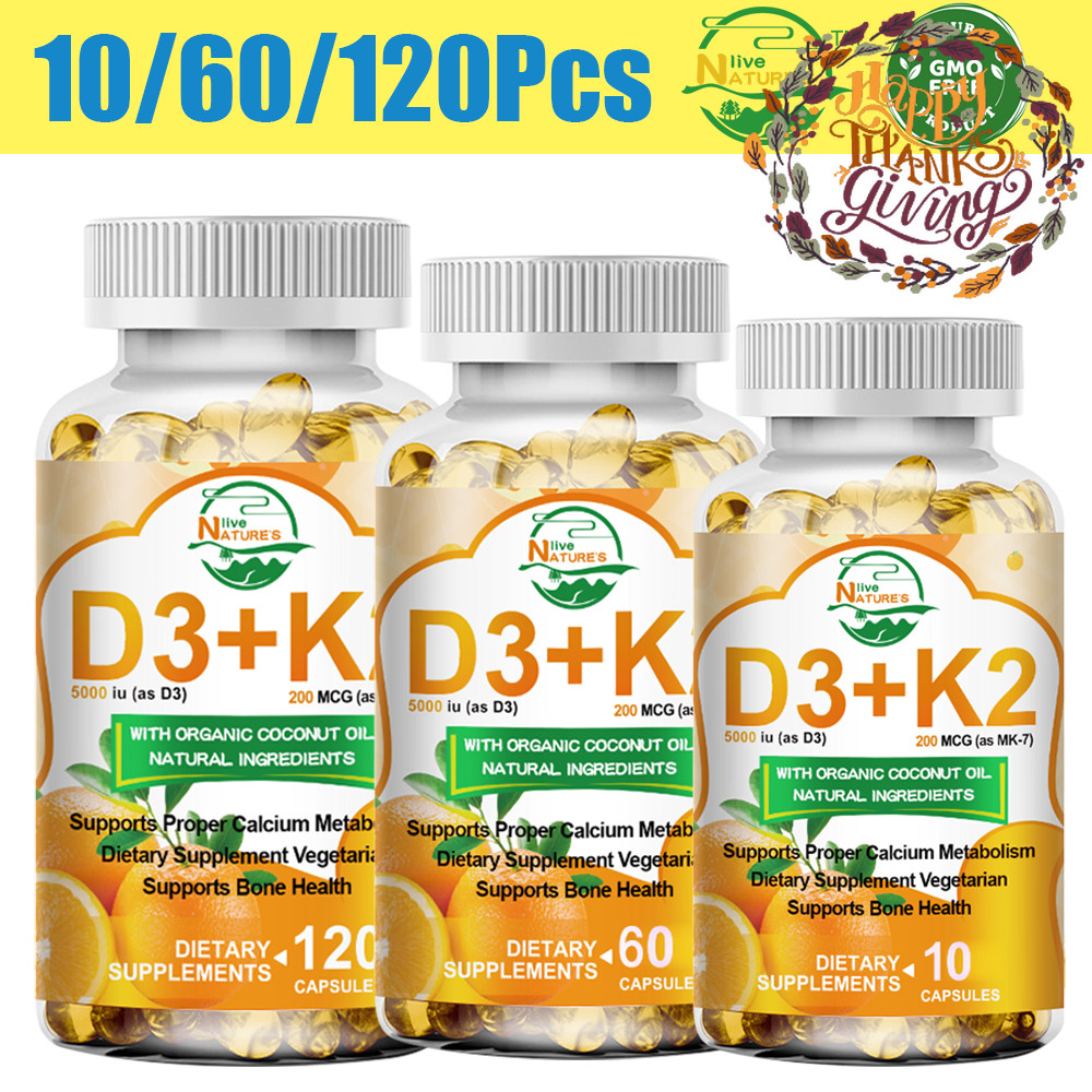 Vitamin K2 (MK7) with D3 5000 IU Supplement Cardiovascular Health, Bone & Muscle