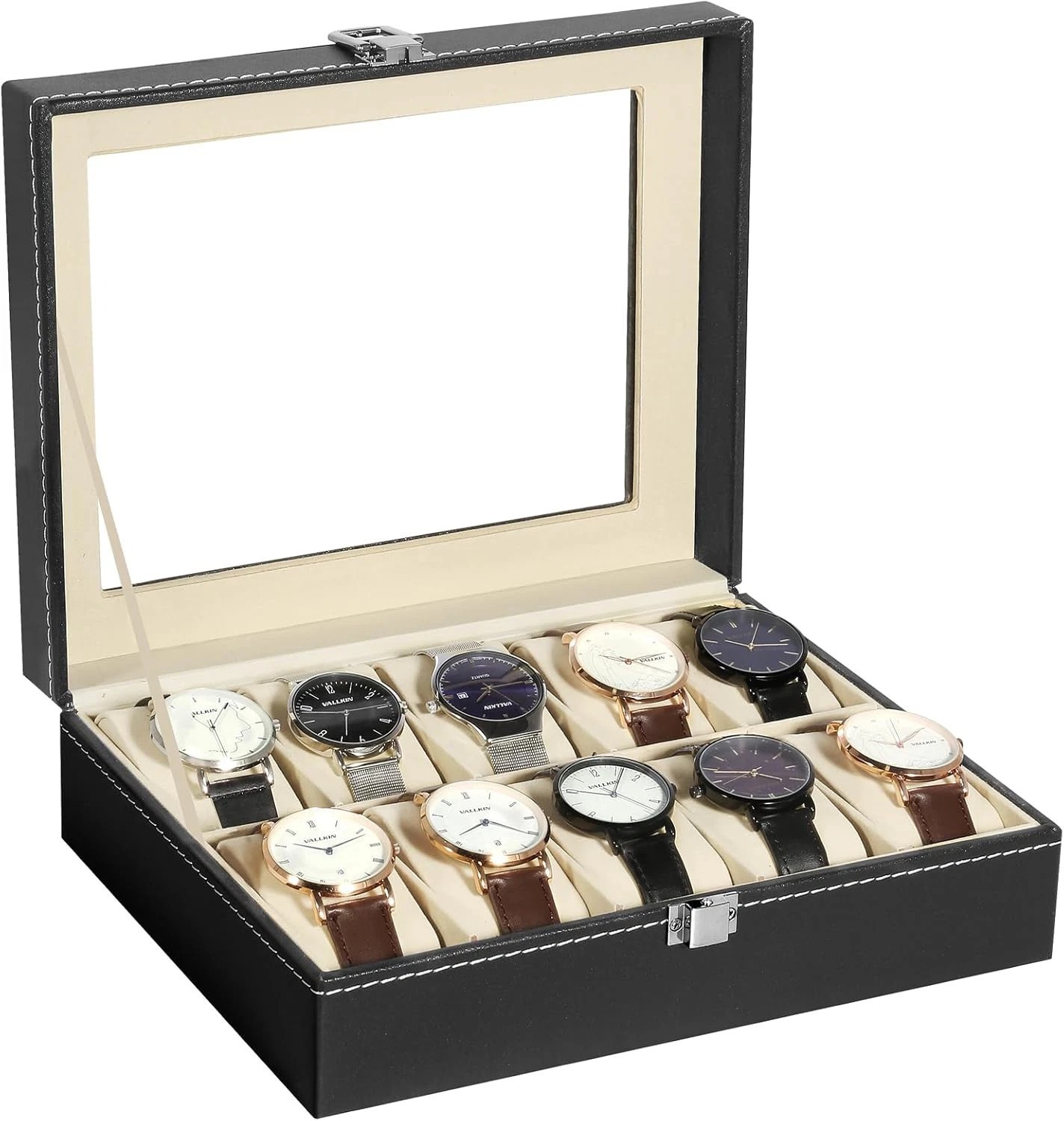 12 Slots PU Leather Watch Box Organizer Box Jewelry Storage Display Case GIFT