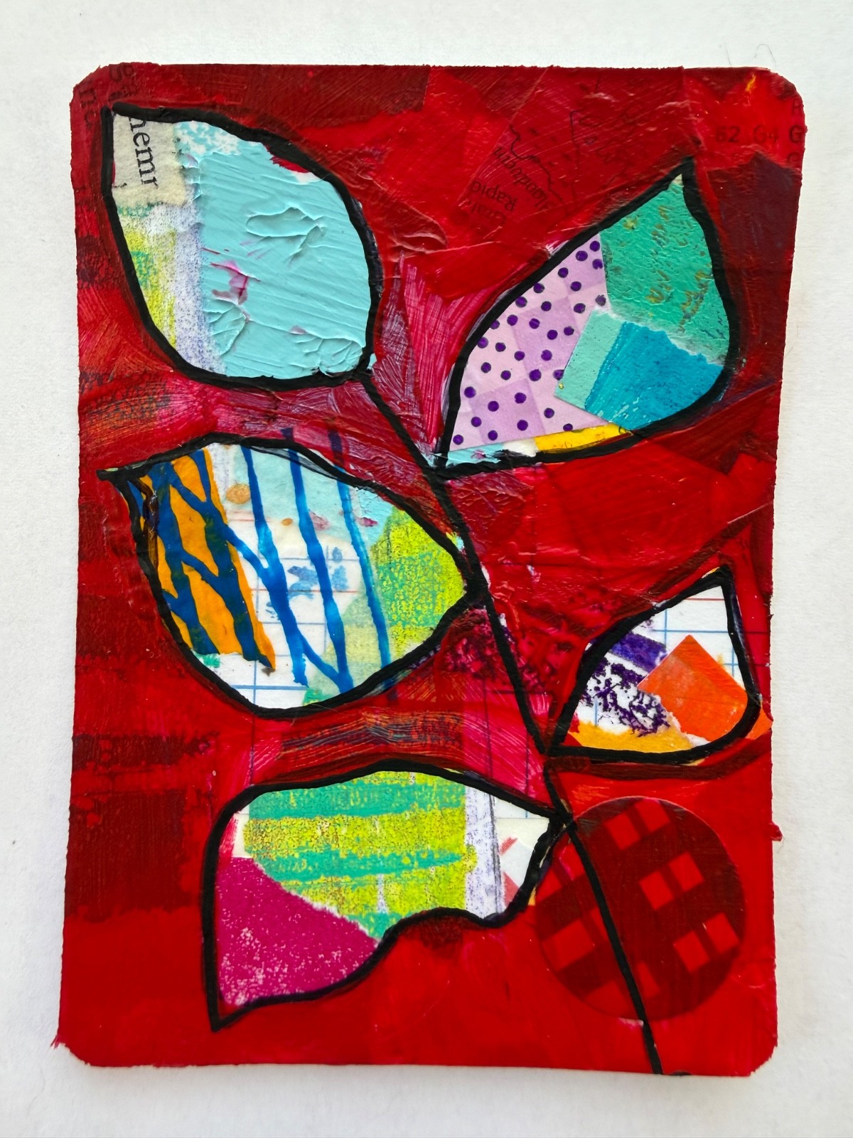ACEO Original Artist Trading Card Abstract Mixed Media Collage Painting