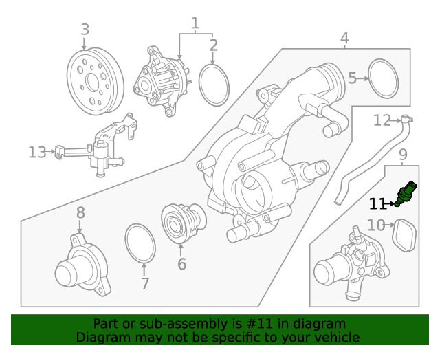 Genuine Ford Coolant Temp Sensor P2GZ12A648A