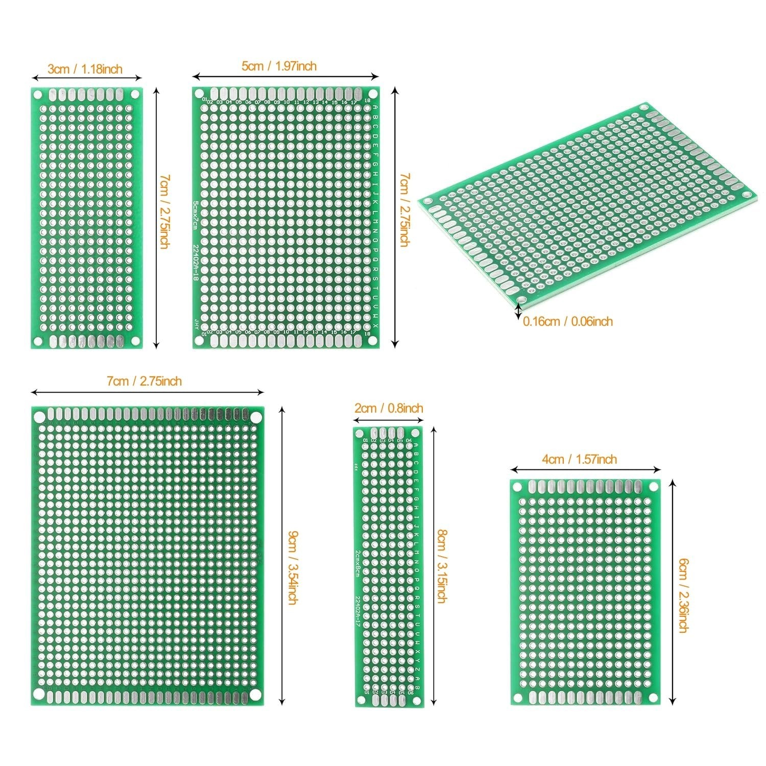 High-Quality Double-Sided PCB Circuit Boards Kit - 40 Pieces for DIY Projects